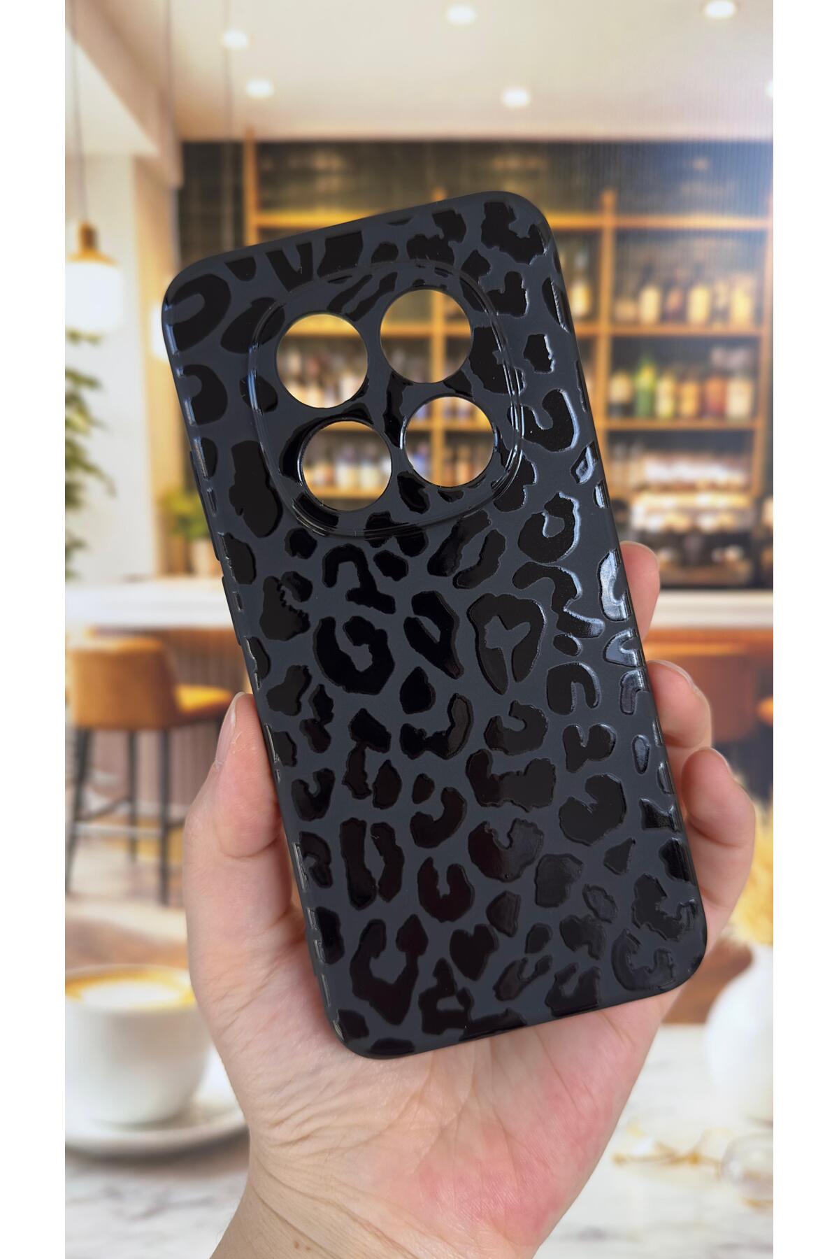 Redmi Note 15 Pro 5G Uyumlu Leopar Desenli Silikon Darbe Emici Klasik Korumalı Rubber Kılıf