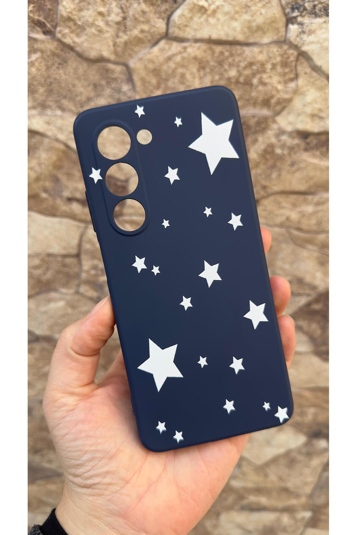 Samsung Galaxy A17 Uyumlu Mini Yıldız Desenli Silikon Darbe Emici Klasik Korumalı Rubber Kılıf