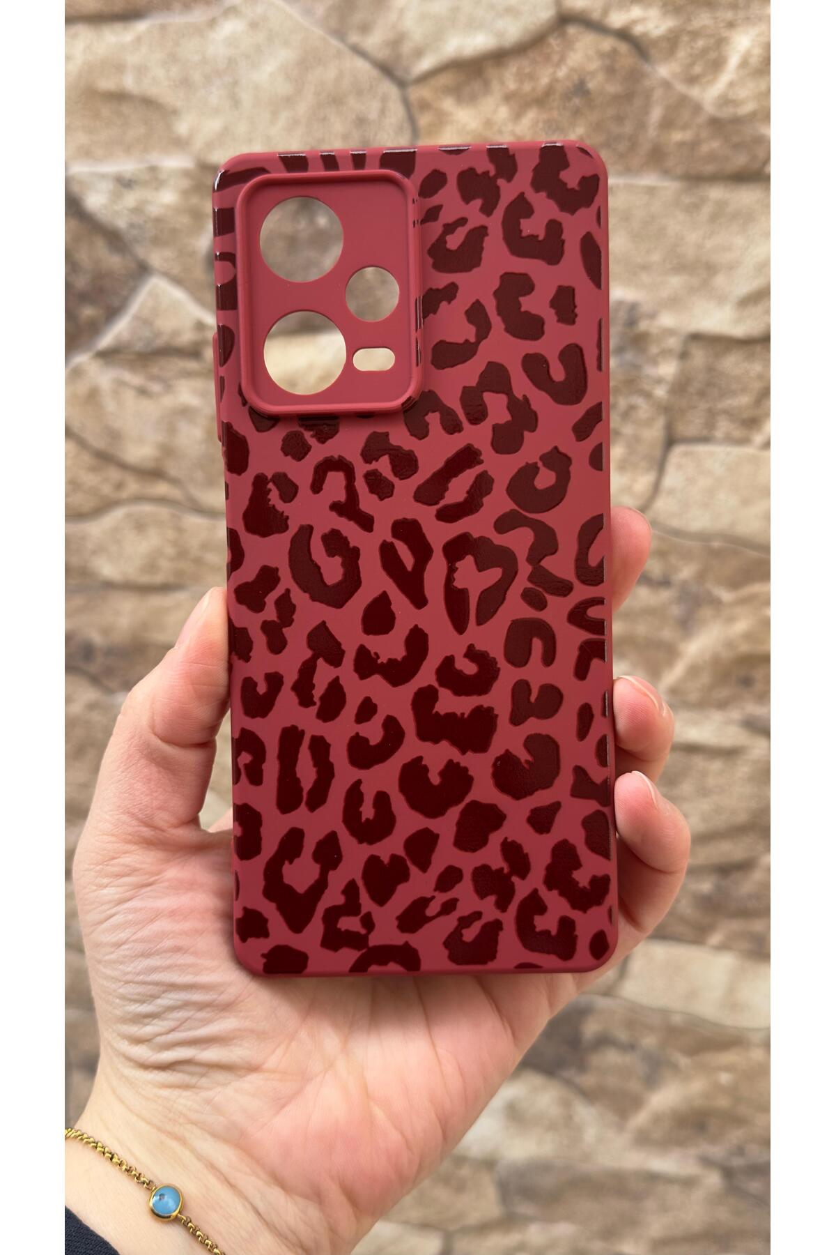Redmi Note 12 Pro 5G Uyumlu Leopar Desenli Silikon Darbe Emici Klasik Korumalı Rubber Kılıf
