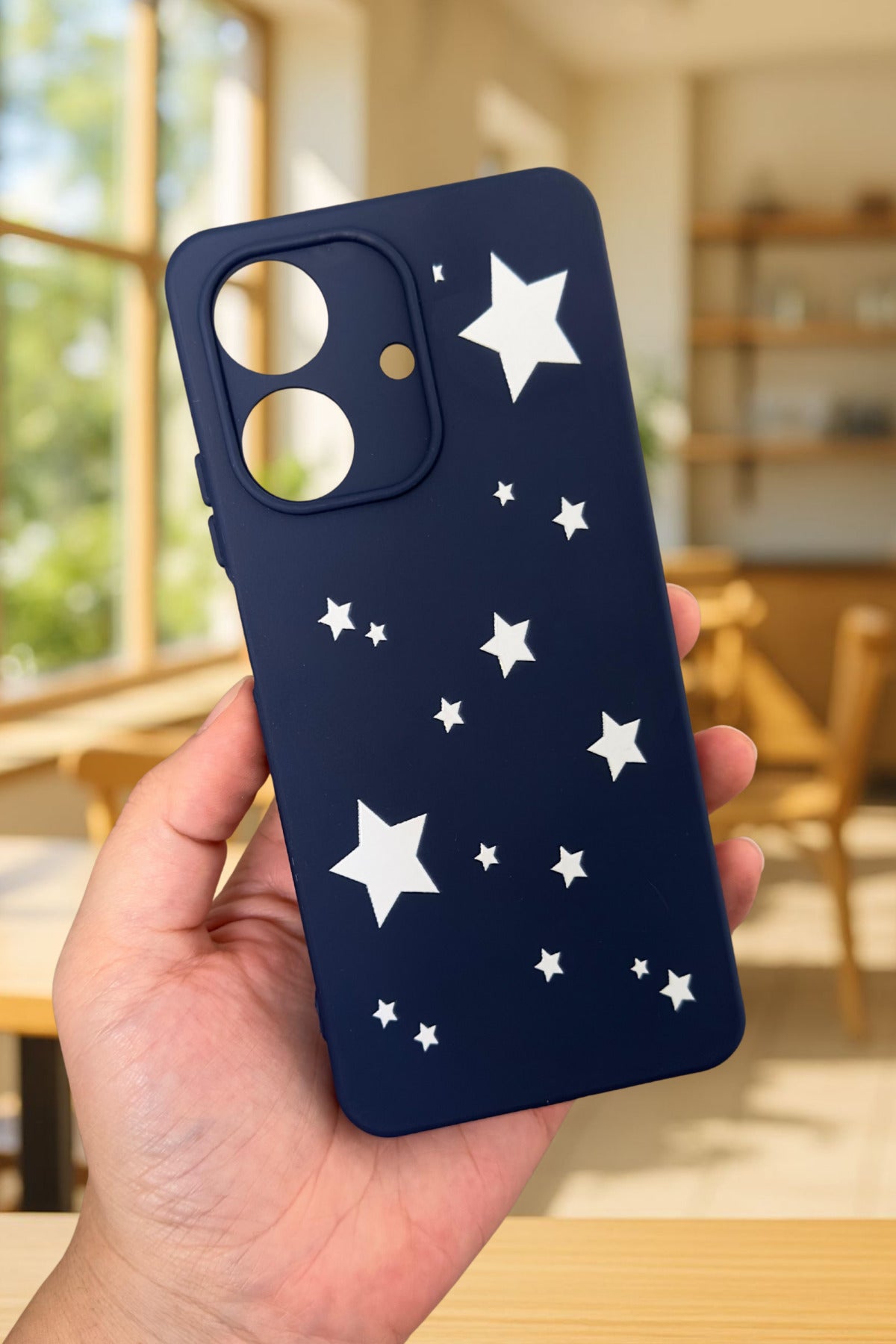 REALME NOTE 60 Uyumlu Mini Yıldız Desenli Silikon Darbe Emici Klasik Korumalı Rubber Kılıf