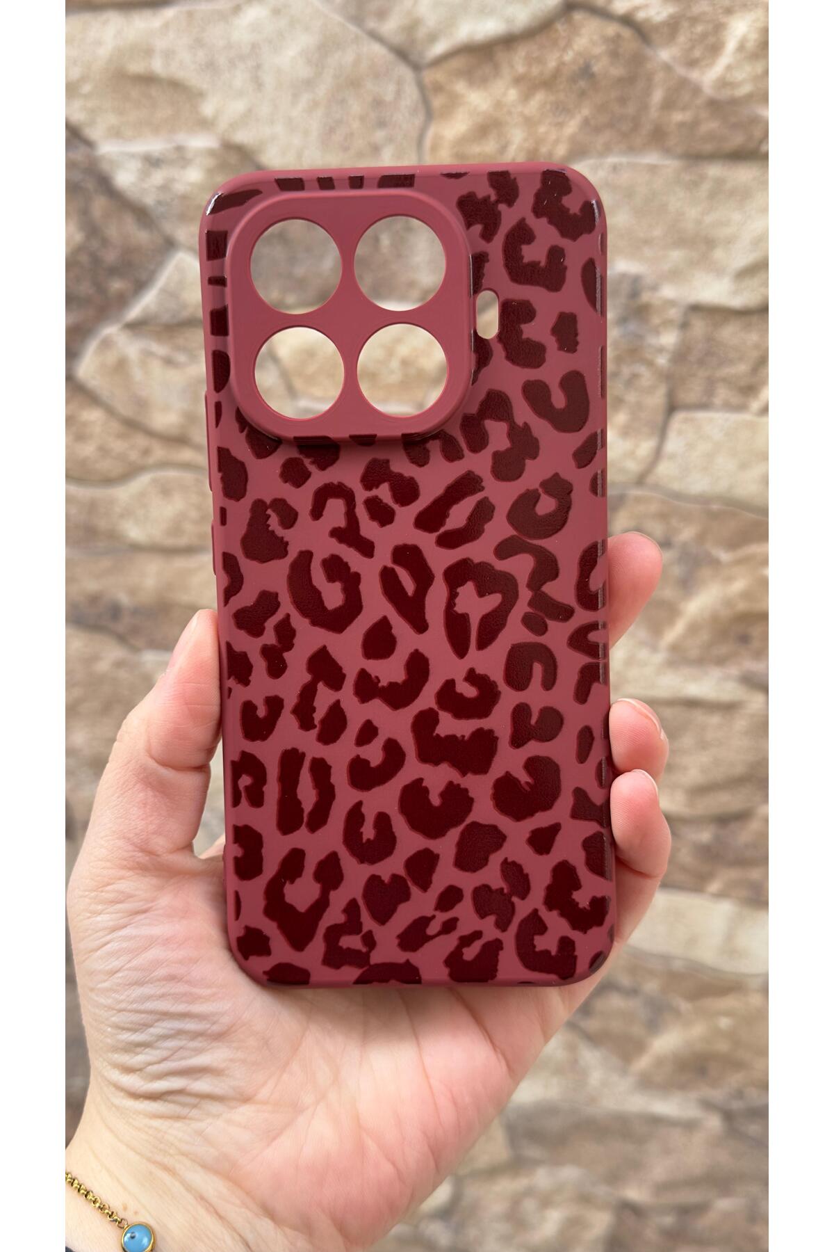 Mi 15T PRO Uyumlu Leopar Desenli Silikon Darbe Emici Klasik Korumalı Rubber Kılıf