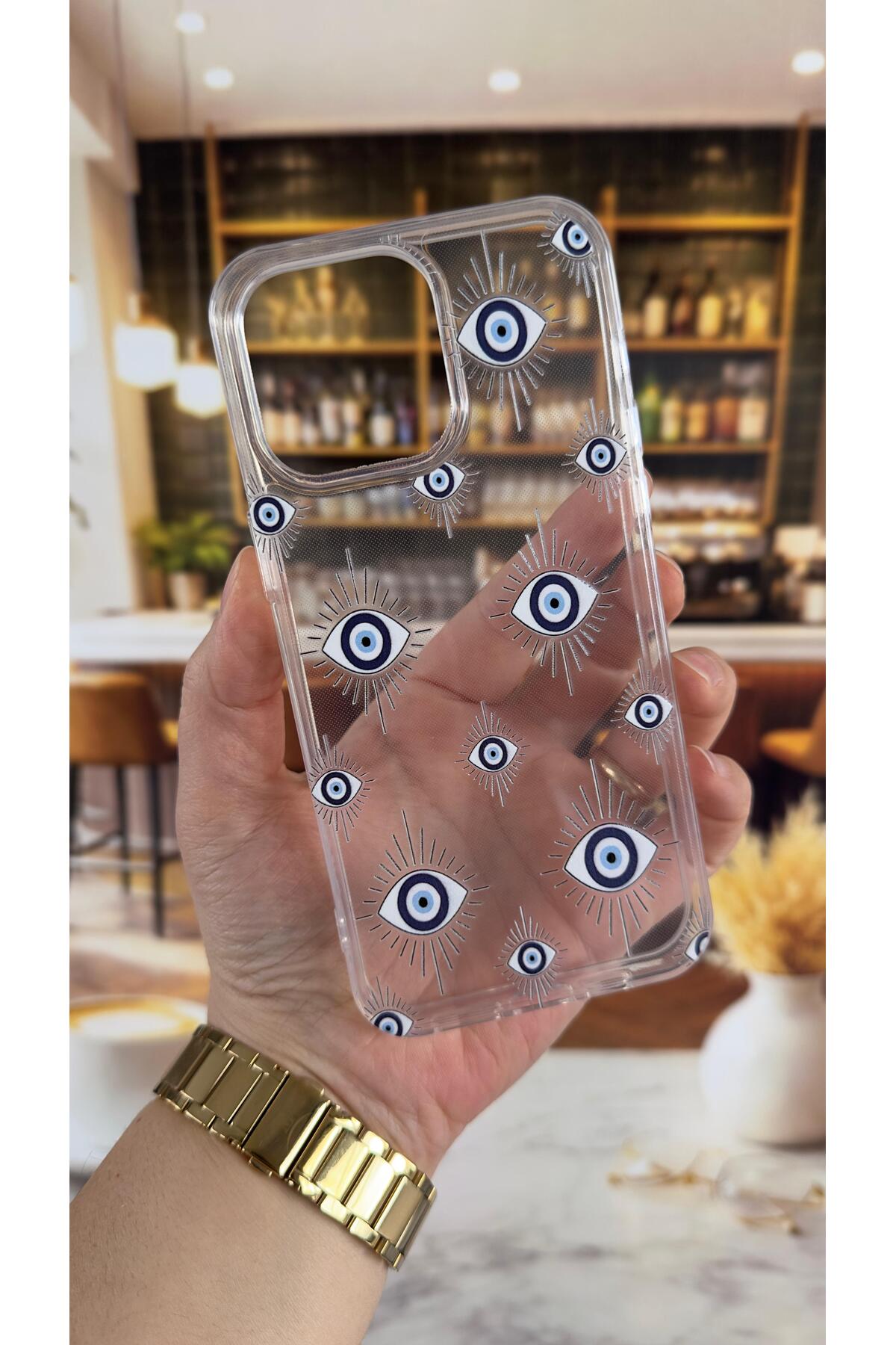 Iphone 15 Pro Max Uyumlu Evıleye Desenli Şeffaf Darbe Emici Kamera Korumalı Clear Kılıf