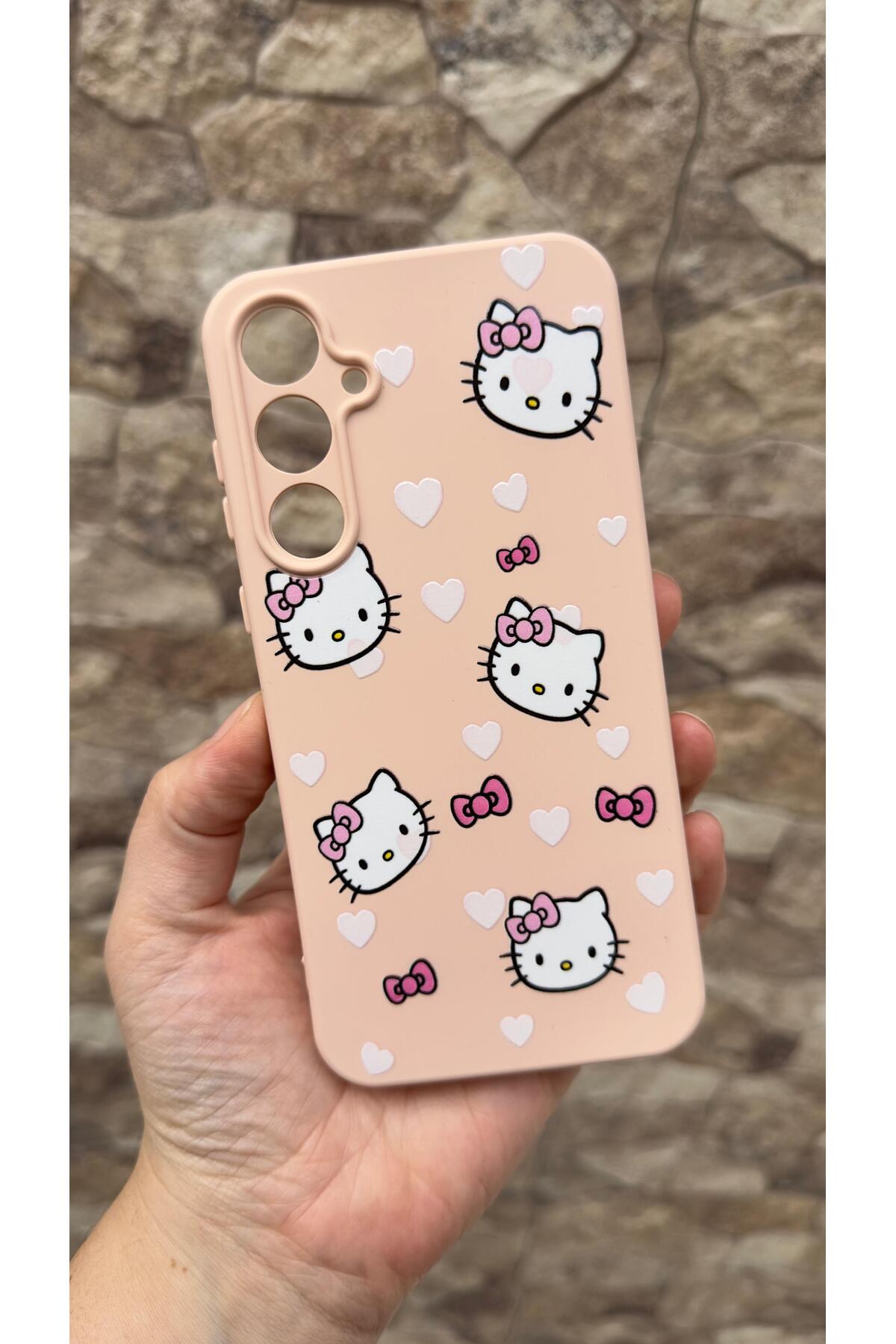 Samsung Galaxy A55 Uyumlu Hello Kity Silikon Darbe Emici Klasik Korumalı Rubber Kılıf