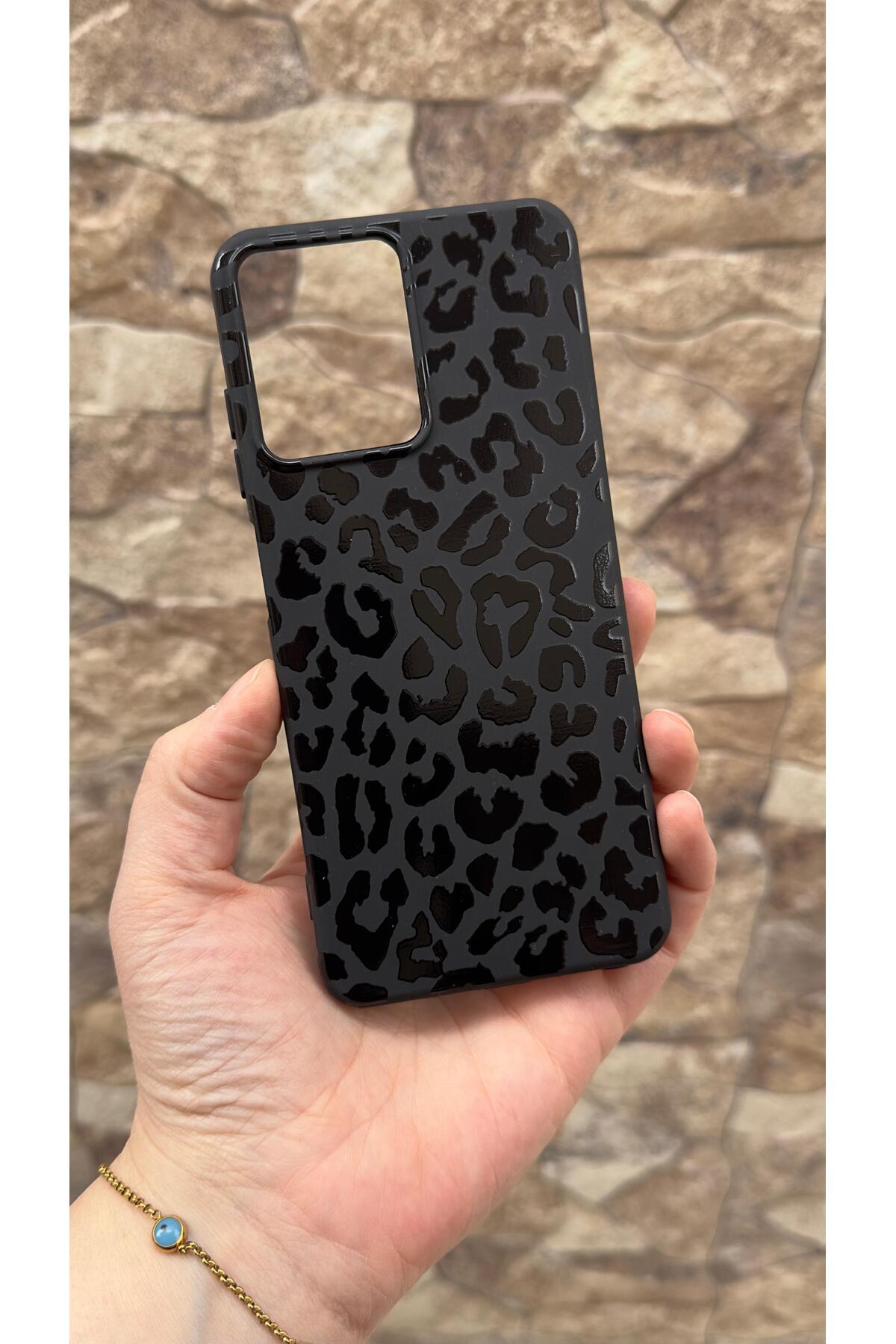 Casper Via M40 Uyumlu Leopar Desenli Silikon Darbe Emici Klasik Korumalı Rubber Kılıf