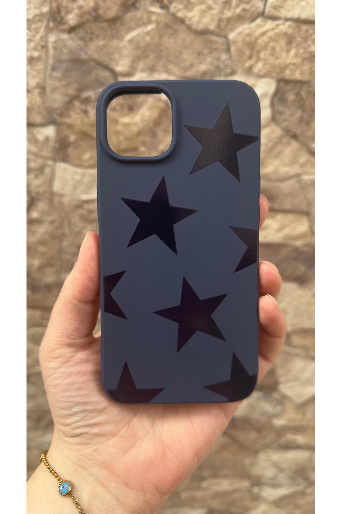 iPhone 15 Uyumlu Star Silikon Darbe Emici Korumalı Klasik Rubber Kılıf