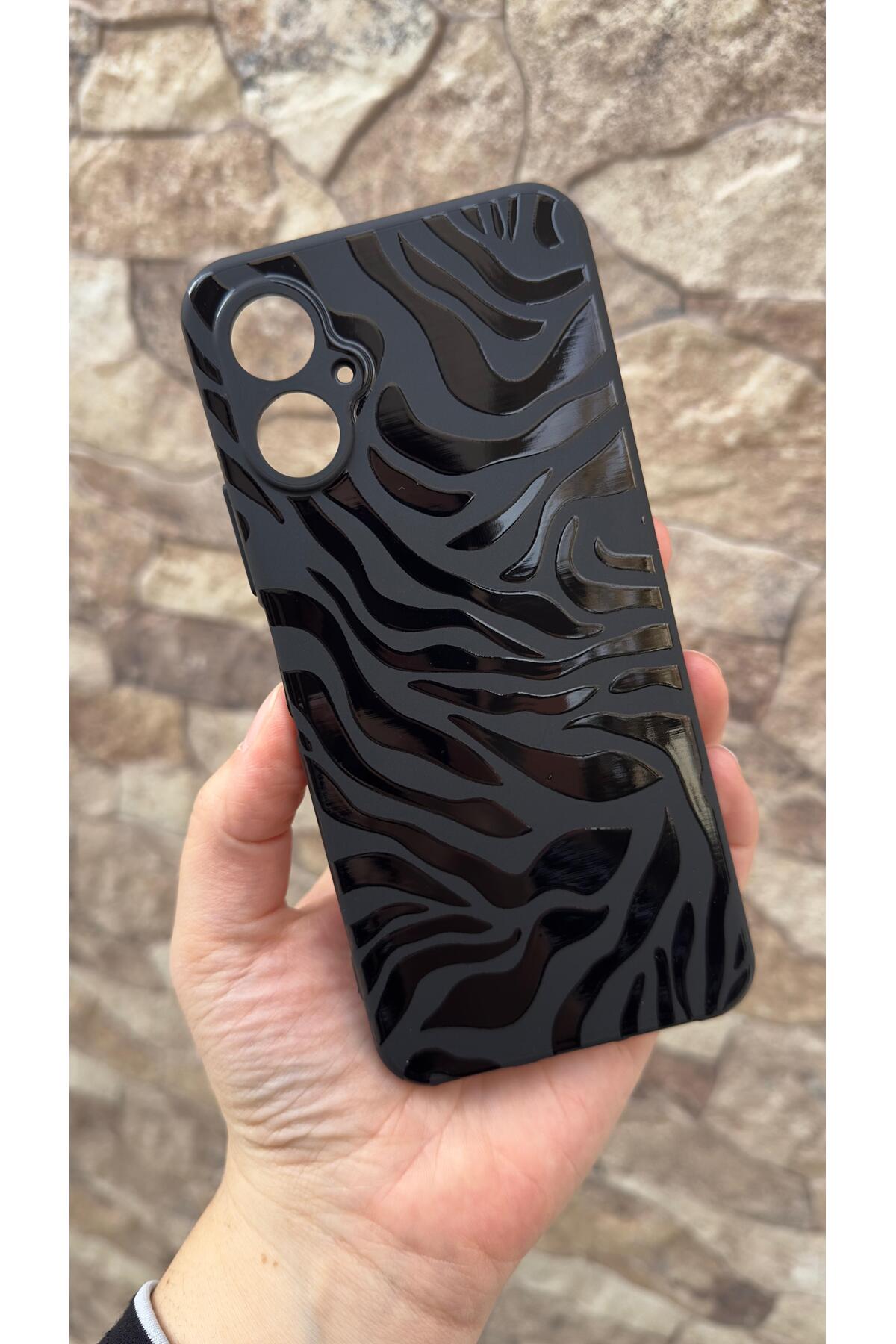 Omix X5 Uyumlu Zebra Desenli Silikon Darbe Emici Klasik Korumalı Rubber Kılıf
