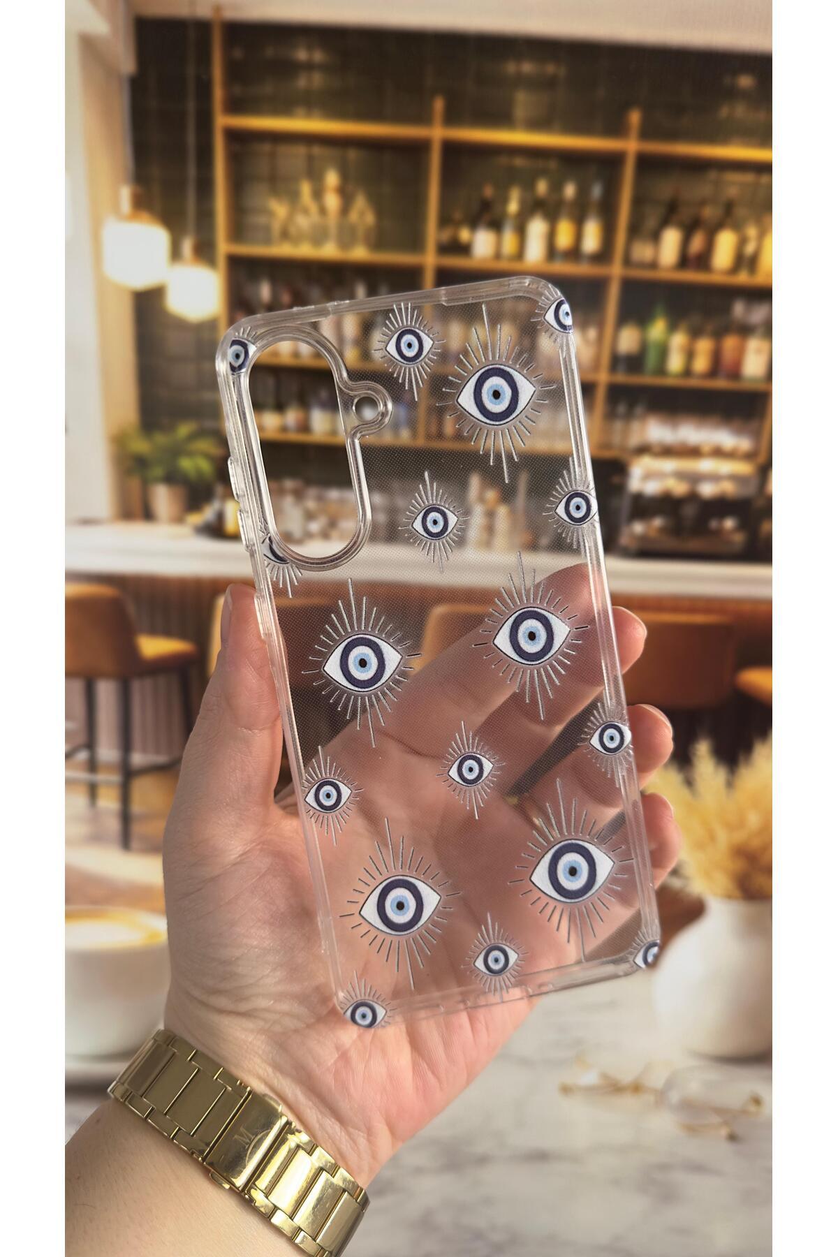 Samsung A56 Uyumlu Evıleye Desenli Şeffaf Darbe Emici Kamera Korumalı Clear Kılıf