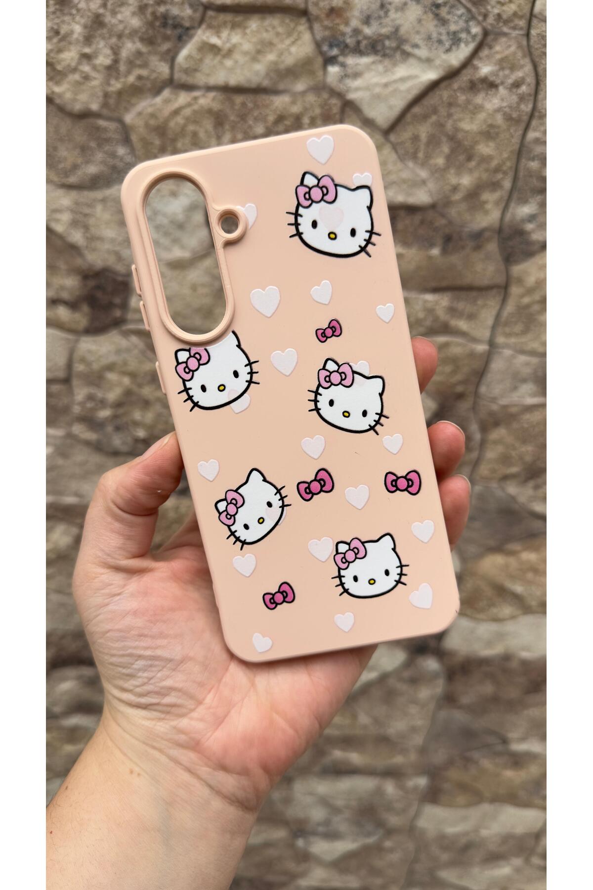 Samsung Galaxy A56 Uyumlu Hello Kity Silikon Darbe Emici Klasik Korumalı Rubber Kılıf