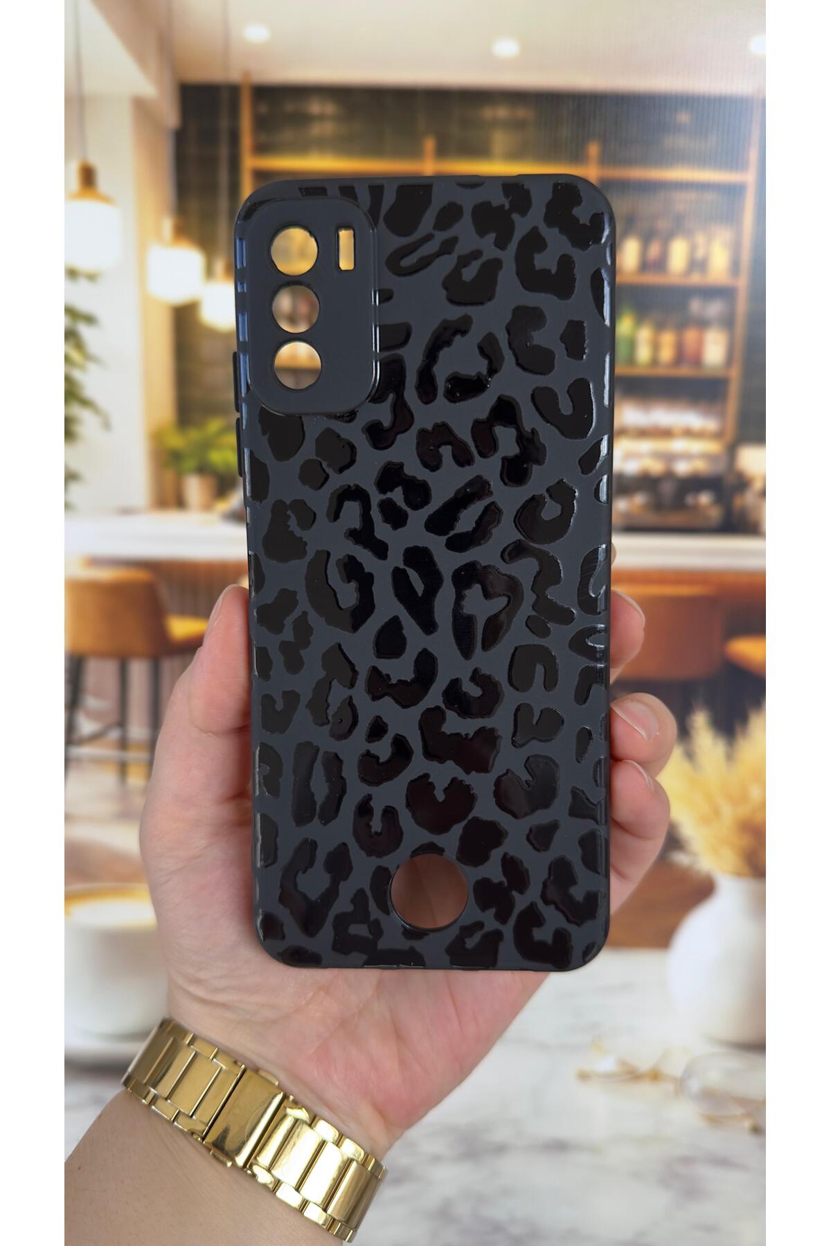 REEDER S19 MAX PRO S Uyumlu Leopar Desenli Silikon Darbe Emici Klasik Korumalı Rubber Kılıf