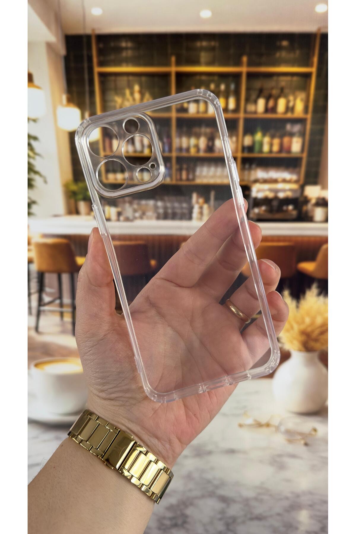 Iphone 13 Pro Max Uyumlu Şeffaf Darbe Emici Kamera Korumalı Clear Kılıf