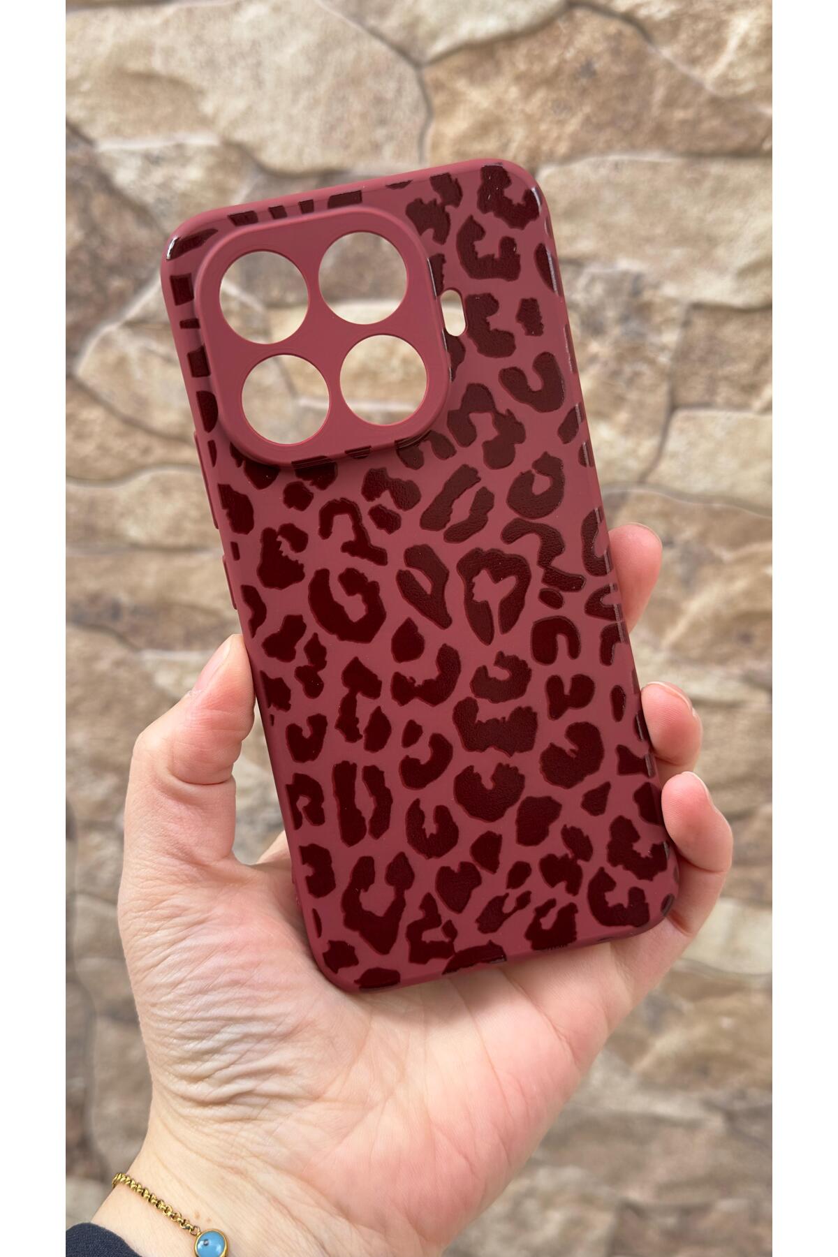 Mi 15T PRO Uyumlu Leopar Desenli Silikon Darbe Emici Klasik Korumalı Rubber Kılıf