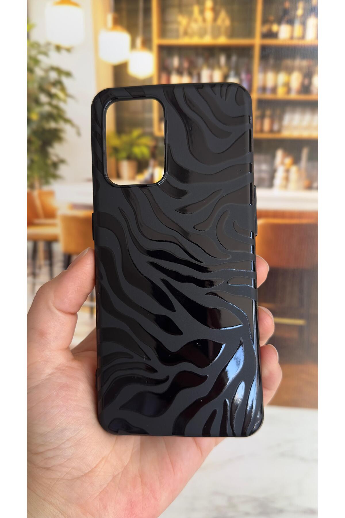 Oppo A54 Uyumlu Zebra Desenli Silikon Darbe Emici Klasik Korumalı Rubber Kılıf