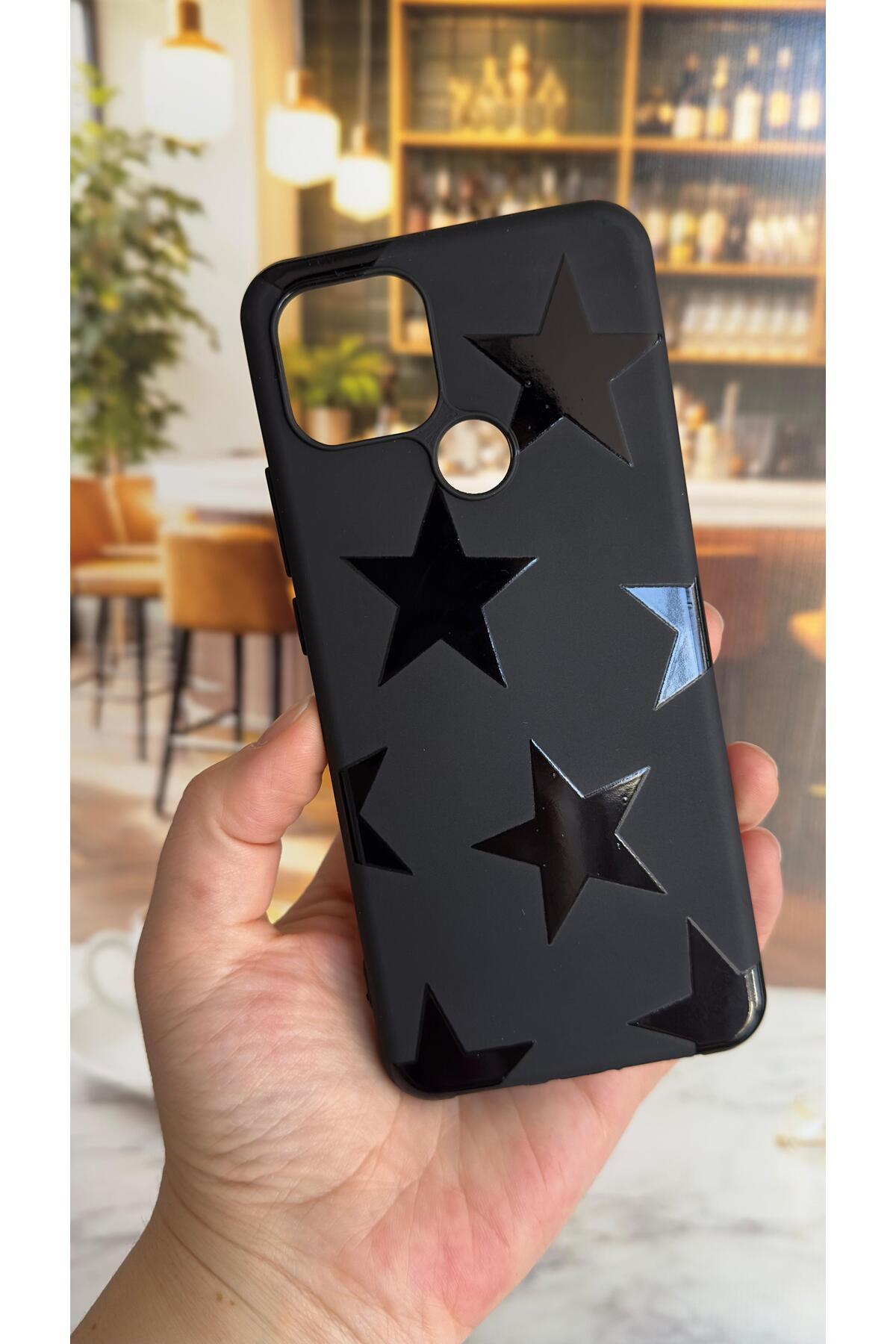 Oppo A15 Uyumlu Star Silikon Darbe Emici Klasik Korumalı Rubber Kılıf