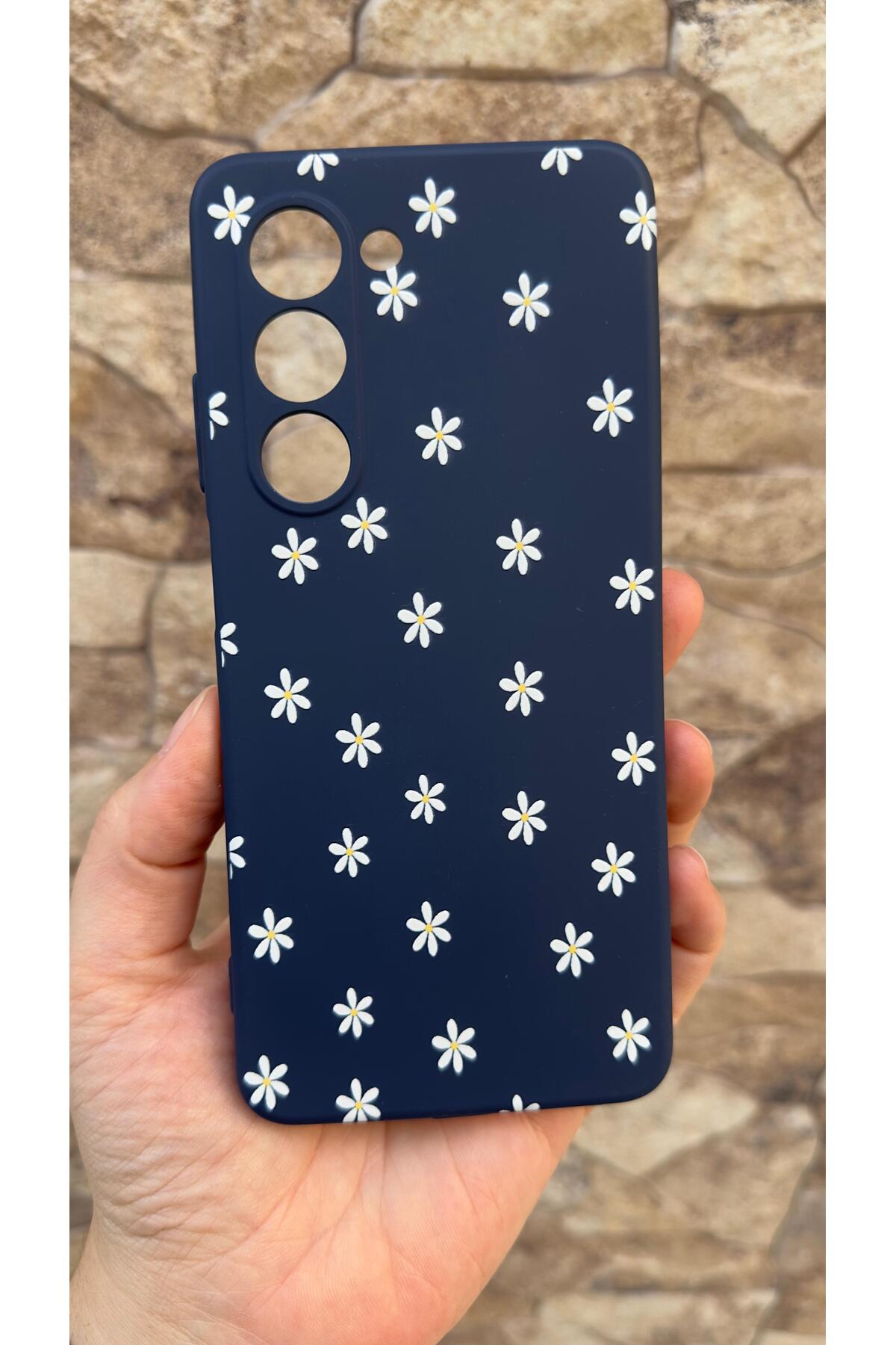 Oppo A5 Uyumlu Mini Papatya Desenli Silikon Darbe Emici Klasik Korumalı Rubber Kılıf