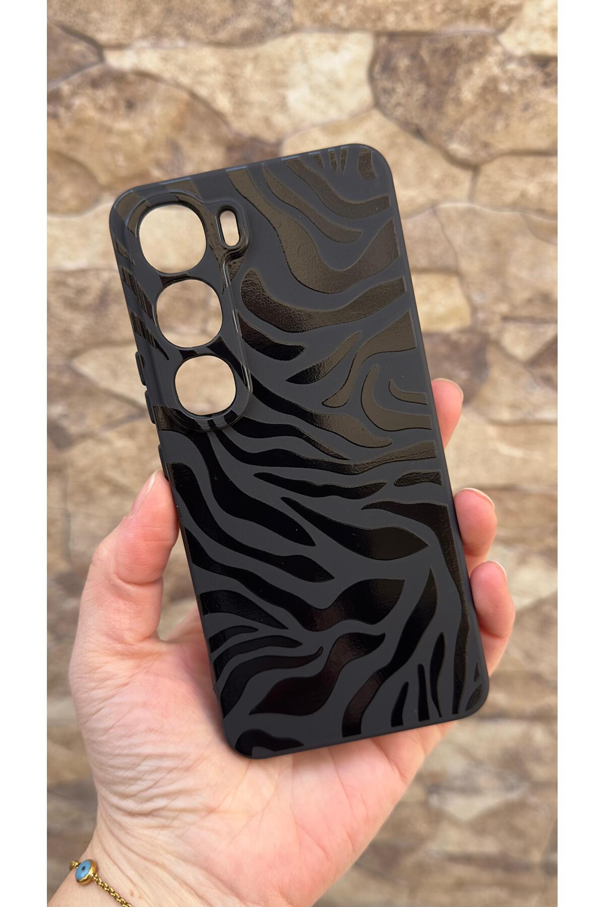 Vivo V40 Lite 5G Uyumlu Zebra Desenli Silikon Darbe Emici Klasik Korumalı Rubber Kılıf