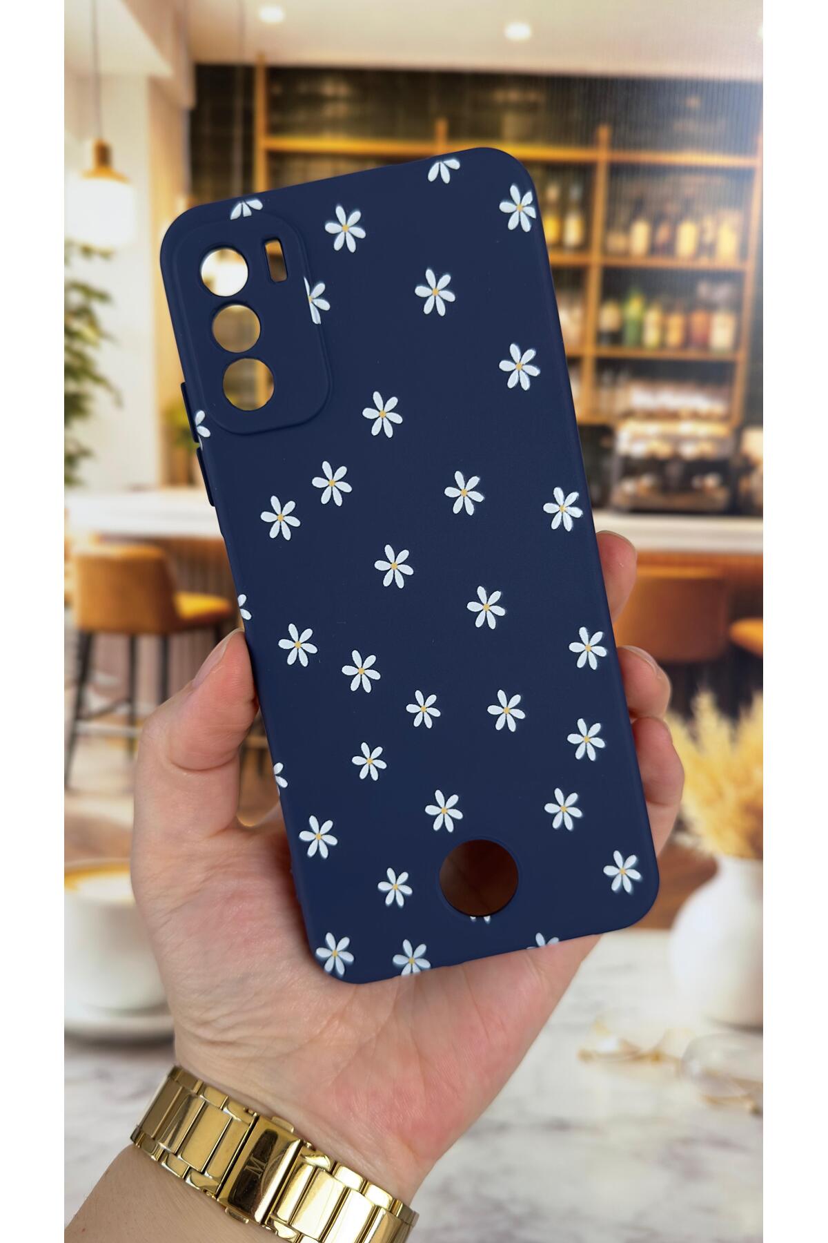REEDER S19 MAX PRO S Uyumlu Mini Papatya Desenli Silikon Darbe Emici Klasik Korumalı Rubber Kılıf