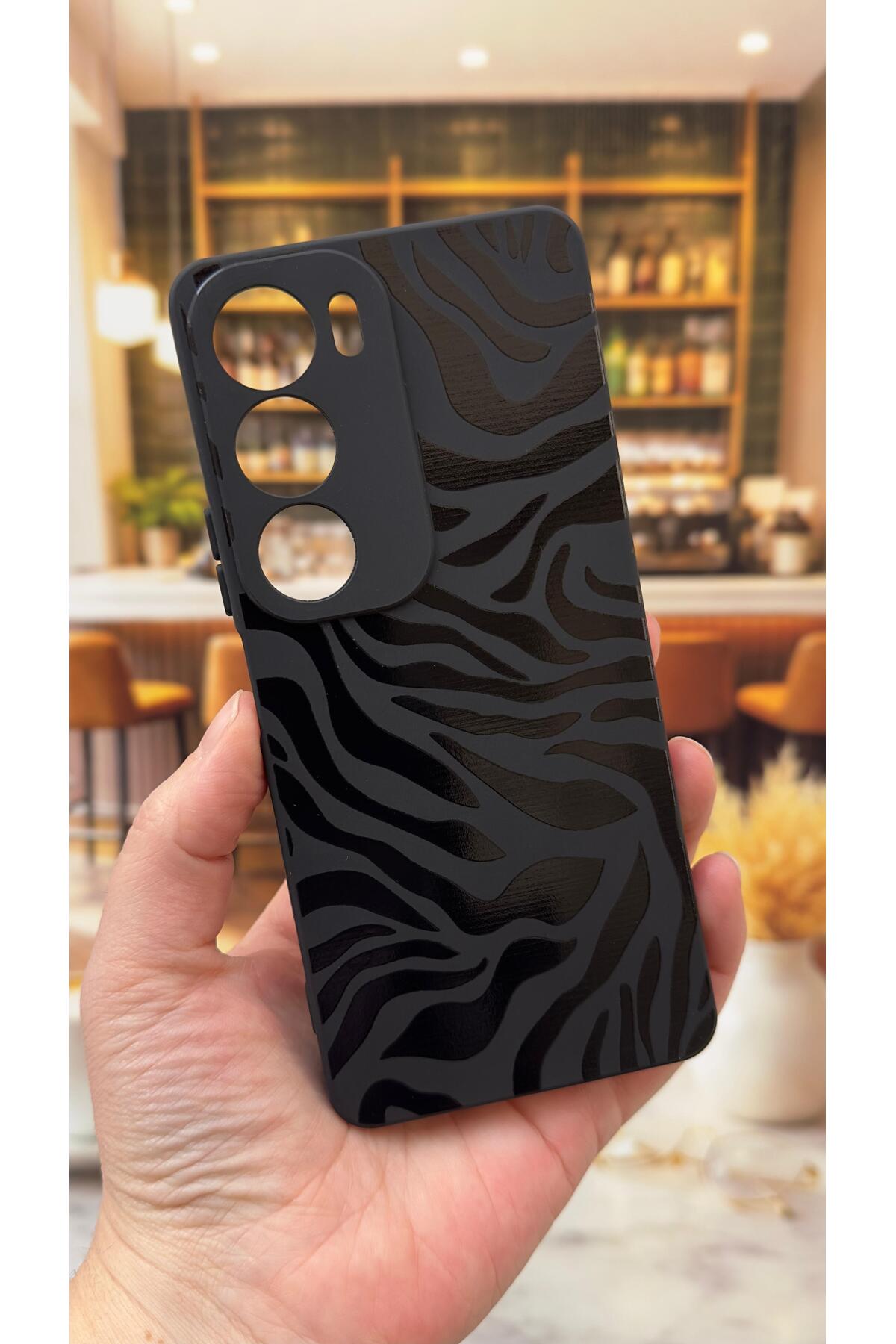 VİVO Y19S Uyumlu Zebra Desenli Silikon Darbe Emici Klasik Korumalı Rubber Kılıf