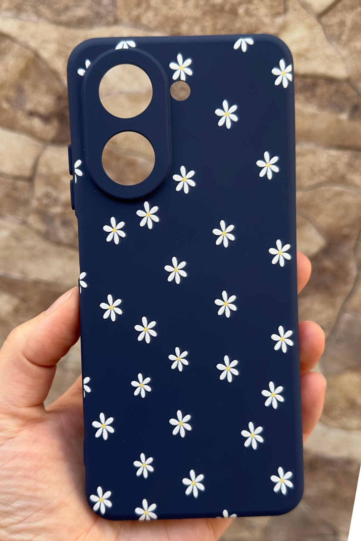 Redmi A5 Uyumlu Mini Papatya Desenli Silikon Darbe Emici Klasik Korumalı Rubber Kılıf