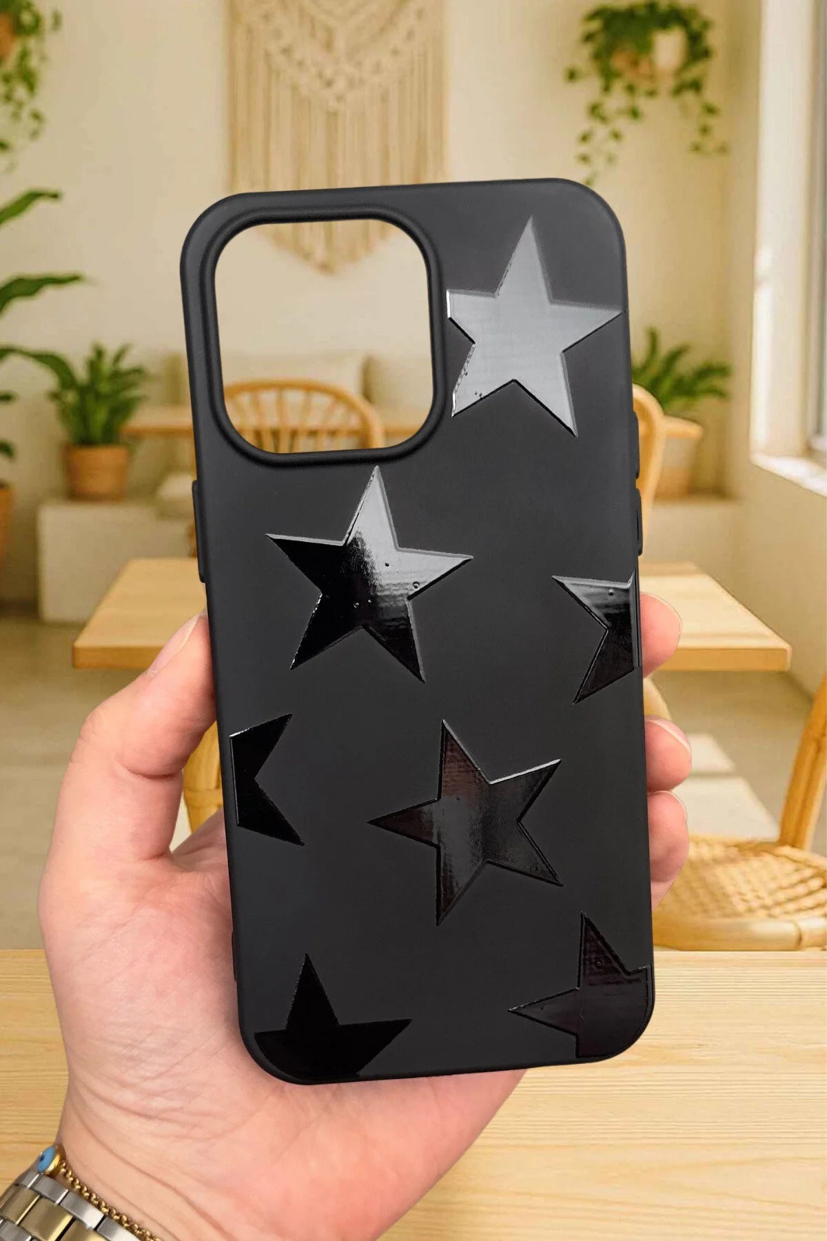 iPhone 15 Uyumlu Star Silikon Darbe Emici Korumalı Klasik Rubber Kılıf 277