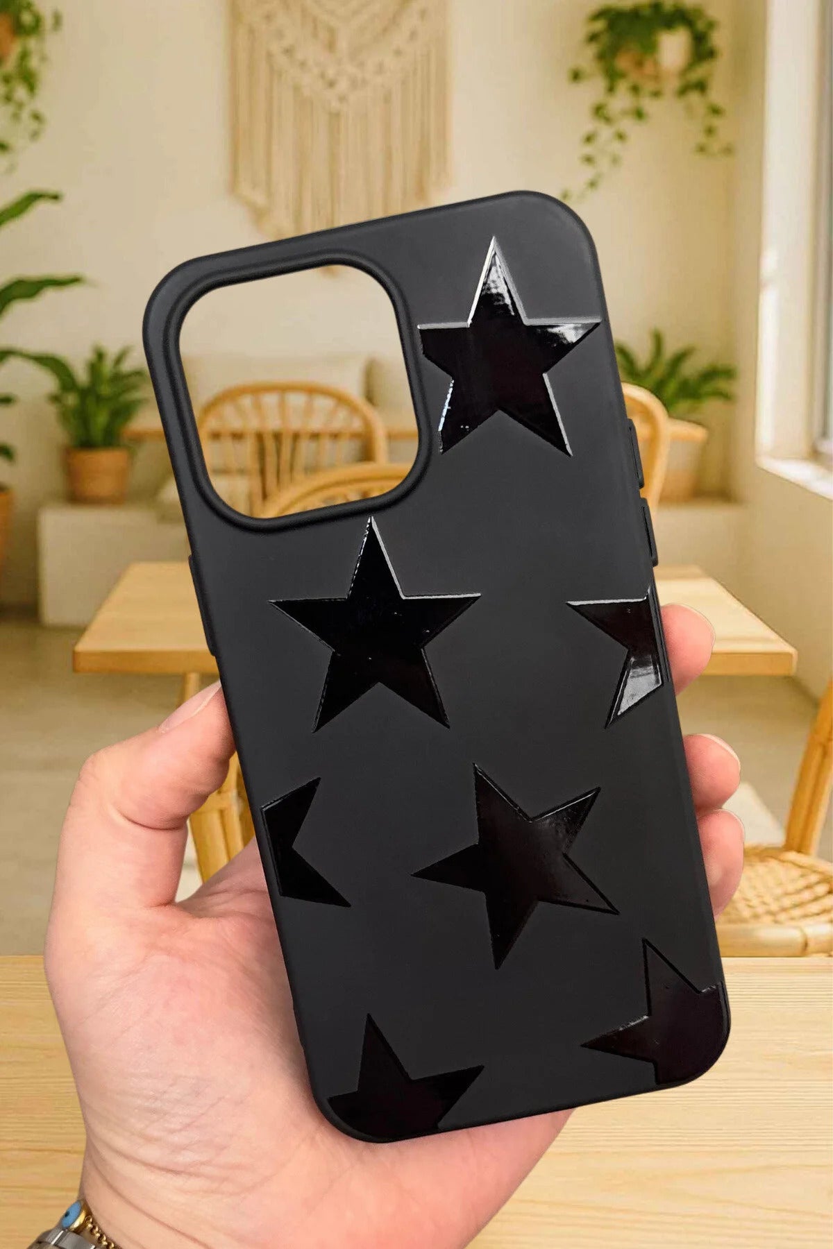 iPhone 15 Uyumlu Star Silikon Darbe Emici Korumalı Klasik Rubber Kılıf 277