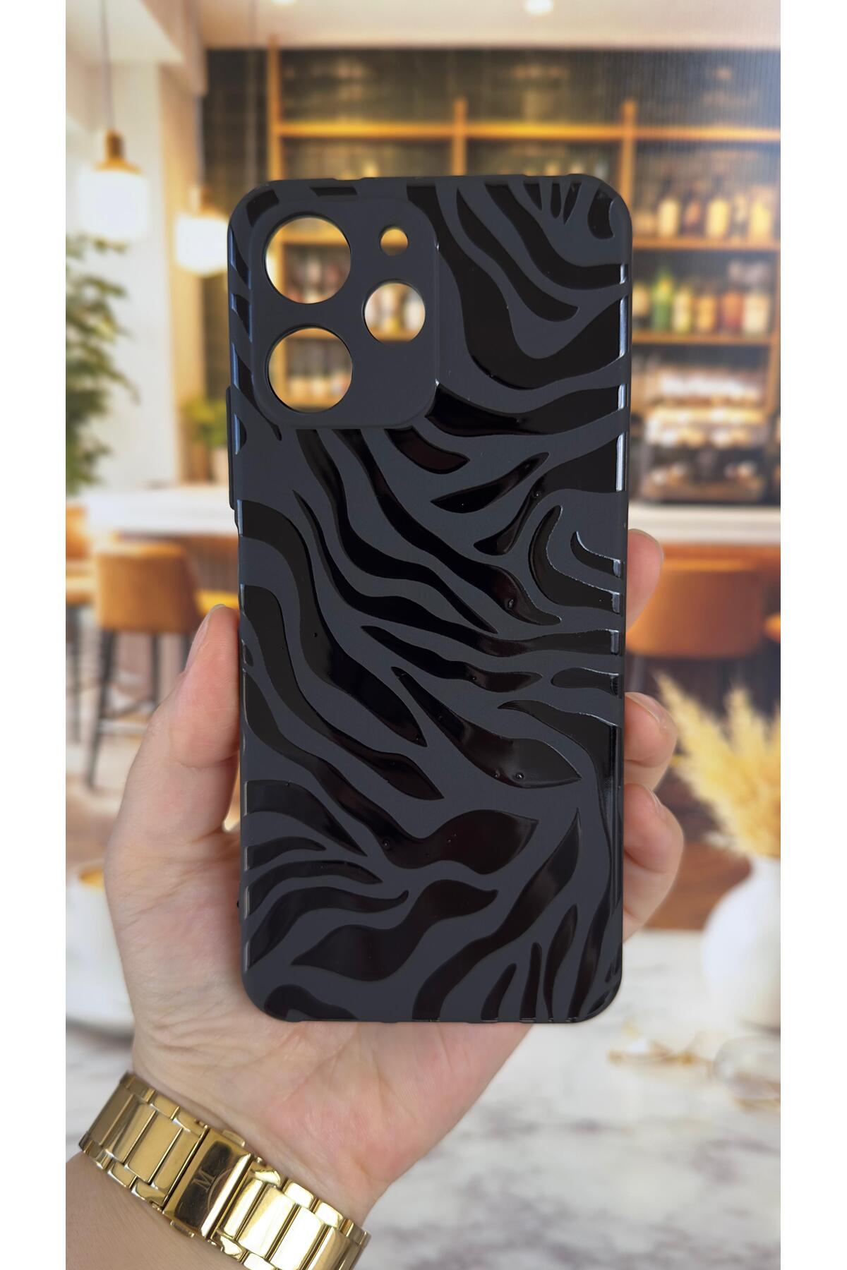 Redmi 12 Uyumlu Zebra Desenli Silikon Darbe Emici Klasik Korumalı Rubber Kılıf