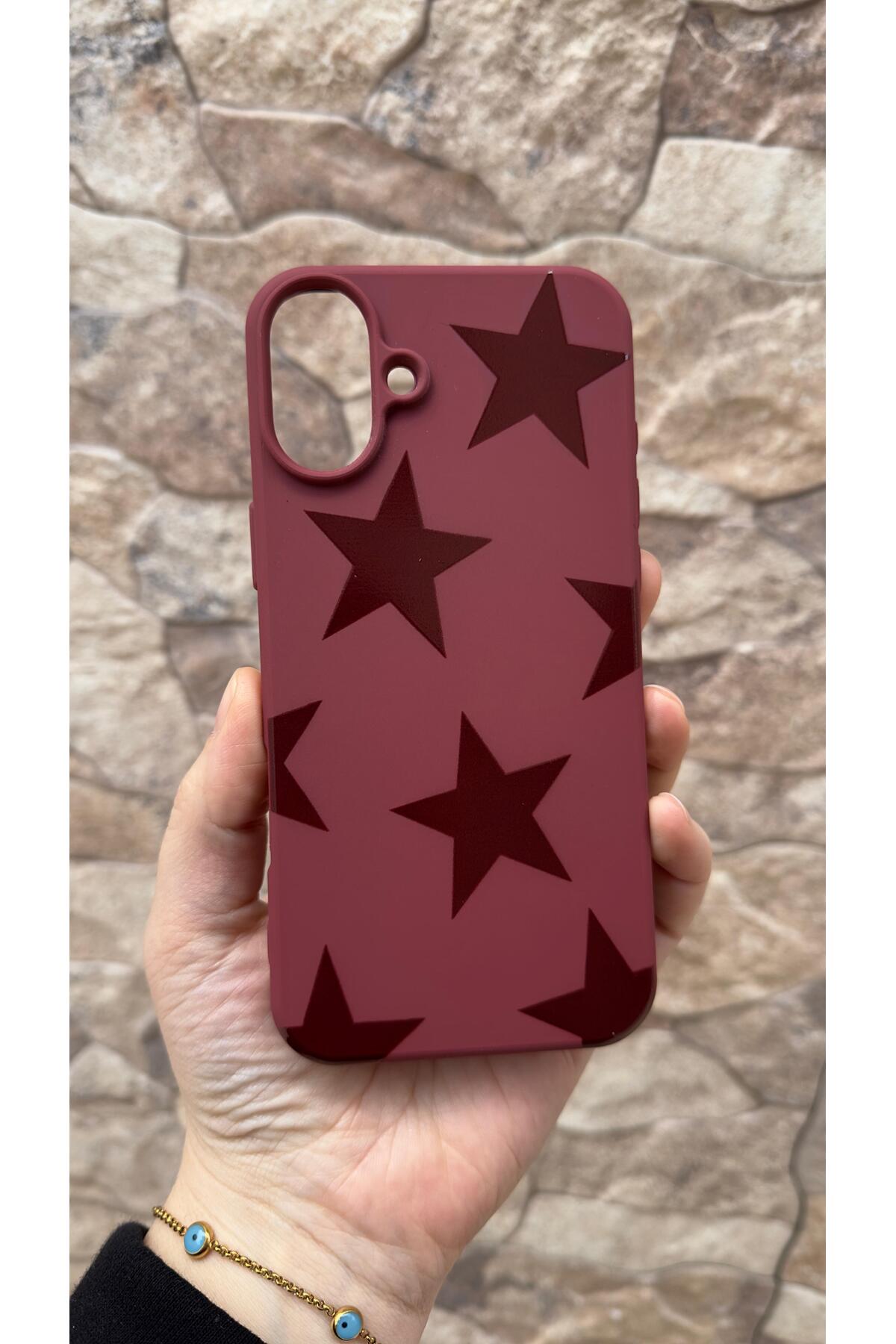 iPhone 16 Uyumlu Star Silikon Darbe Emici Klasik Korumalı Rubber Kılıf