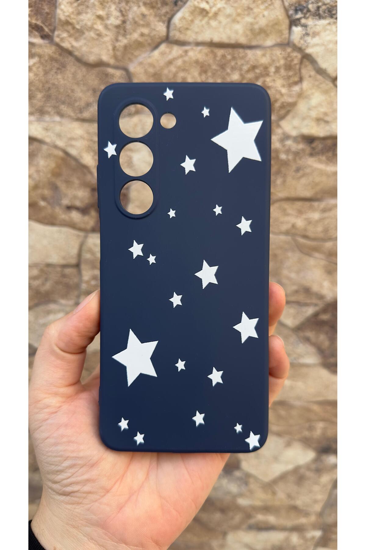 Samsung Galaxy A17 Uyumlu Mini Yıldız Desenli Silikon Darbe Emici Klasik Korumalı Rubber Kılıf