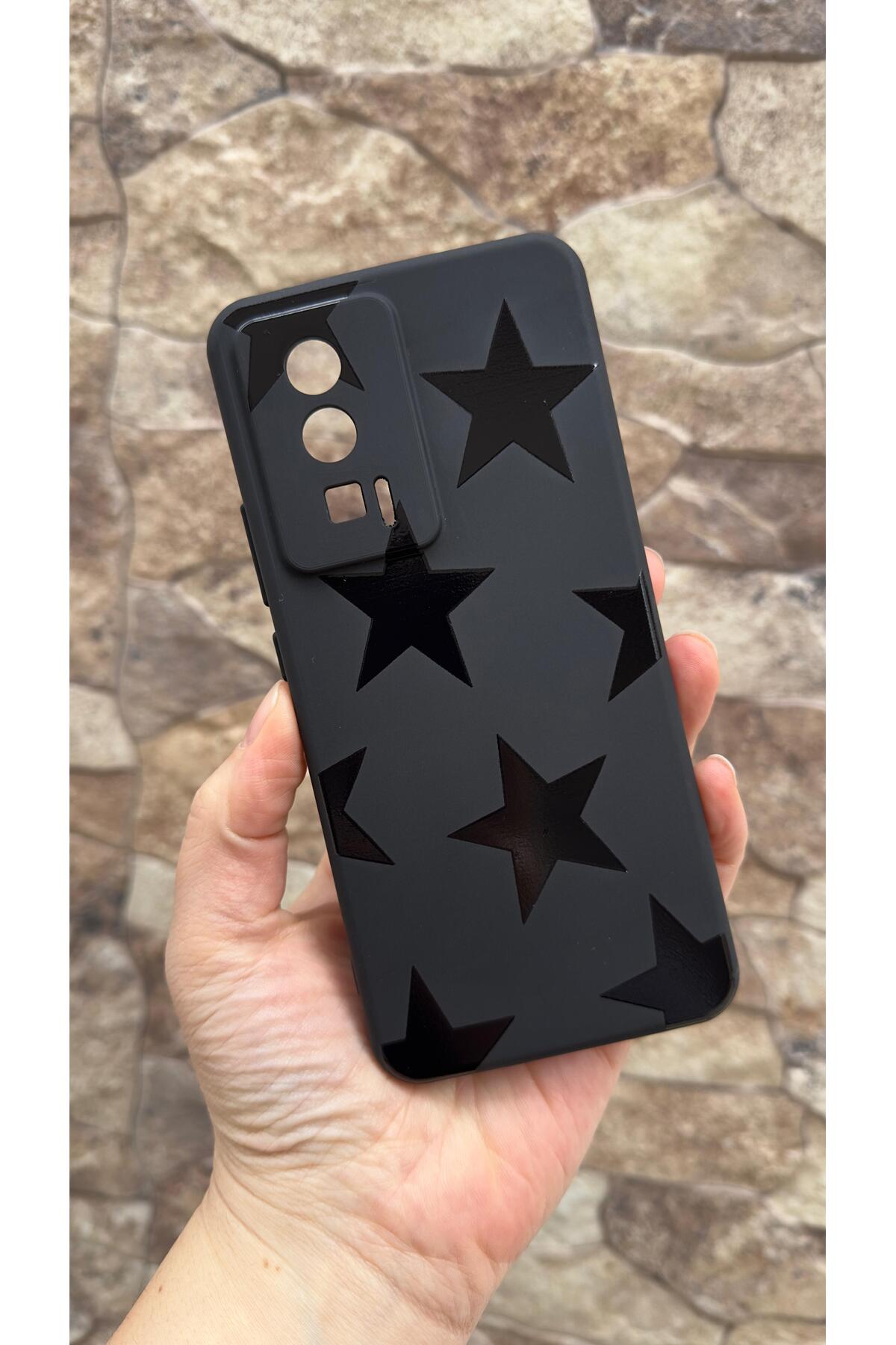 Poco F5 Pro Uyumlu Star Silikon Darbe Emici Klasik Korumalı Rubber Kılıf