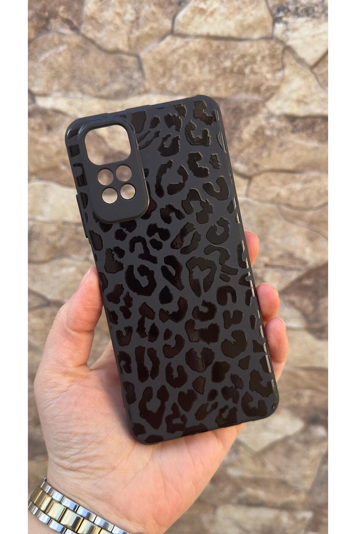 REDMİ NOTE 11/11S Uyumlu Leopar Desenli Silikon Darbe Emici Klasik Korumalı Rubber Kılıf