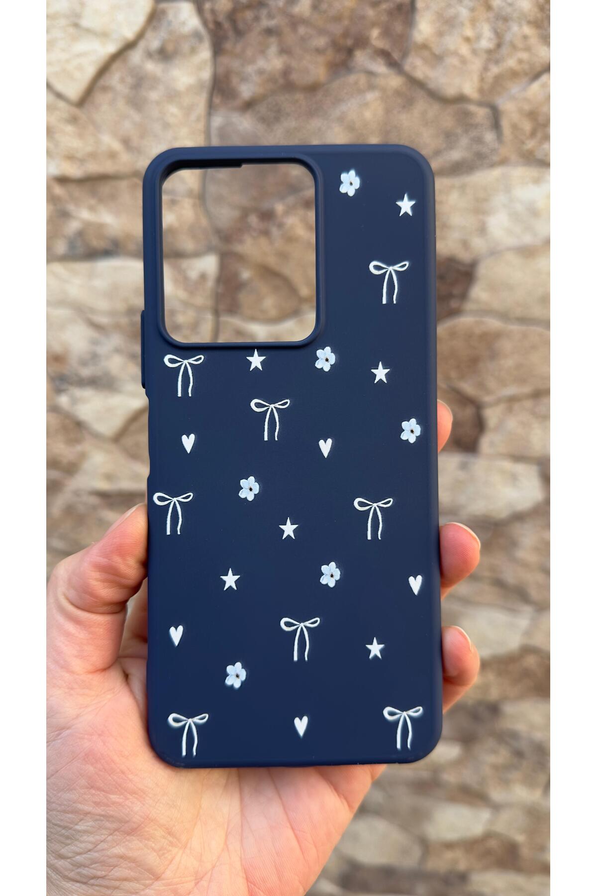 VİVO Y35 Uyumlu Mini Fiyonk Desenli Silikon Darbe Emici Klasik Korumalı Rubber Kılıf