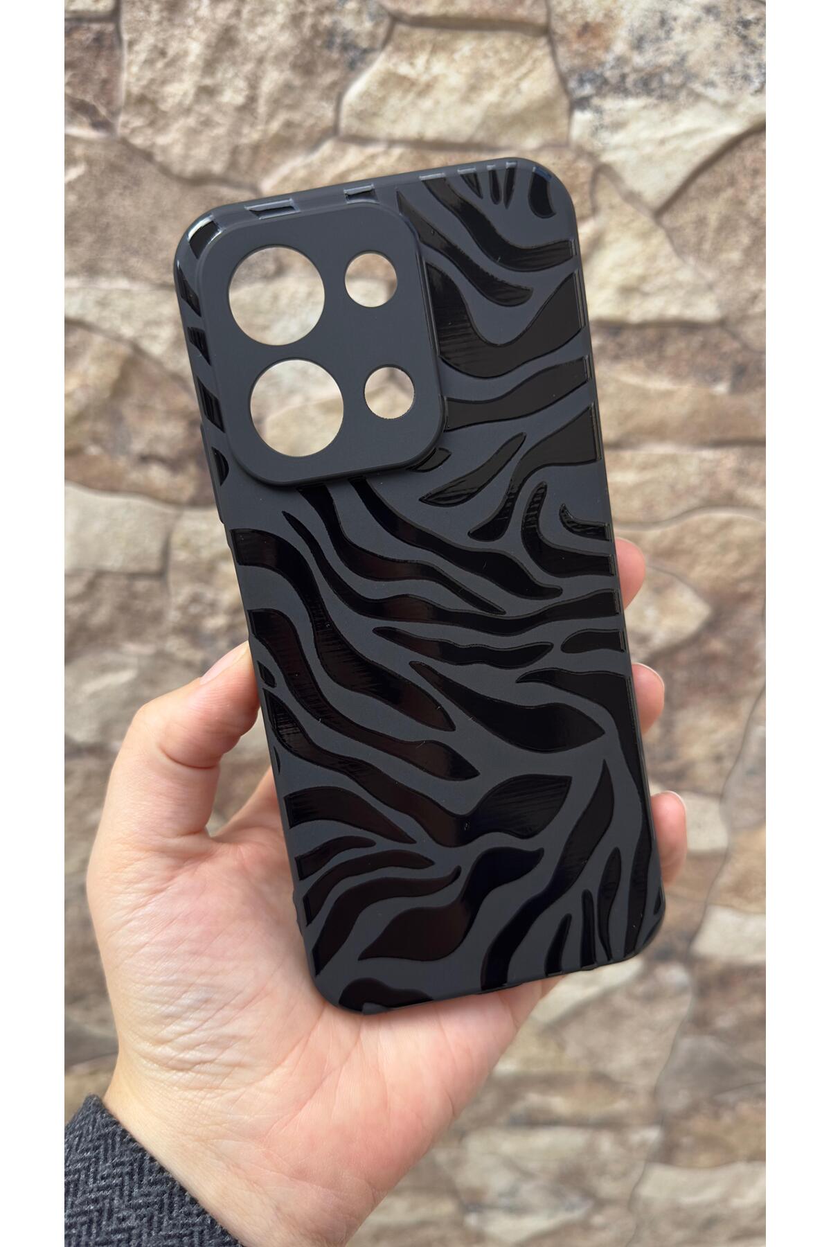 İNFİNİX NOTE 30 Uyumlu Zebra Desenli Silikon Darbe Emici Klasik Korumalı Rubber Kılıf