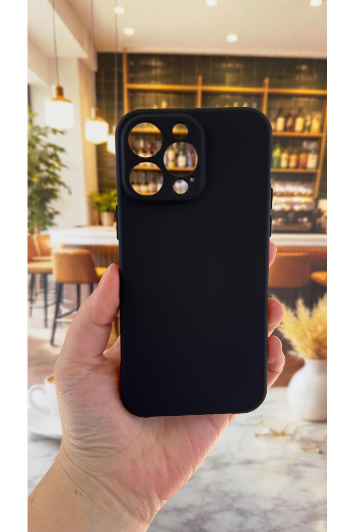 iPhone 14 Pro Max Uyumlu Silikon Darbe Emici Klasik Korumalı Rubber Kılıf