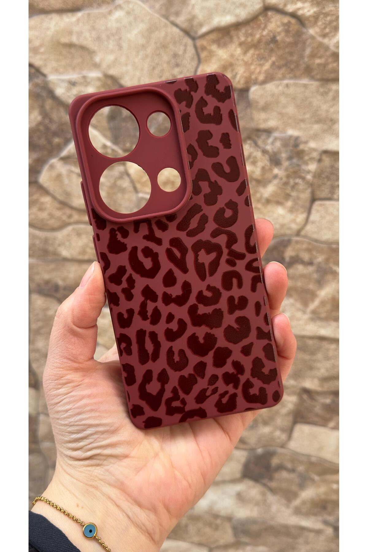 Redmi Note 13 Pro 4G Uyumlu Leopar Desenli Silikon Darbe Emici Klasik Korumalı Rubber Kılıf