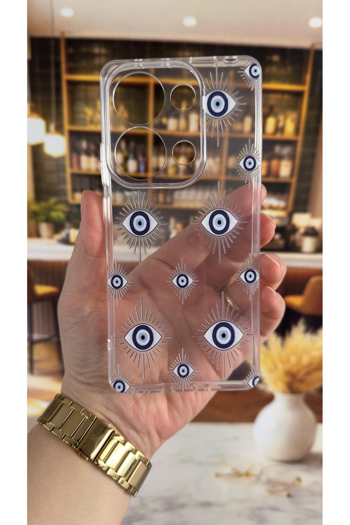 Redmi Note 13 Pro 4G Uyumlu Evıleye Desenli Şeffaf Darbe Emici Kamera Korumalı Clear Kılıf