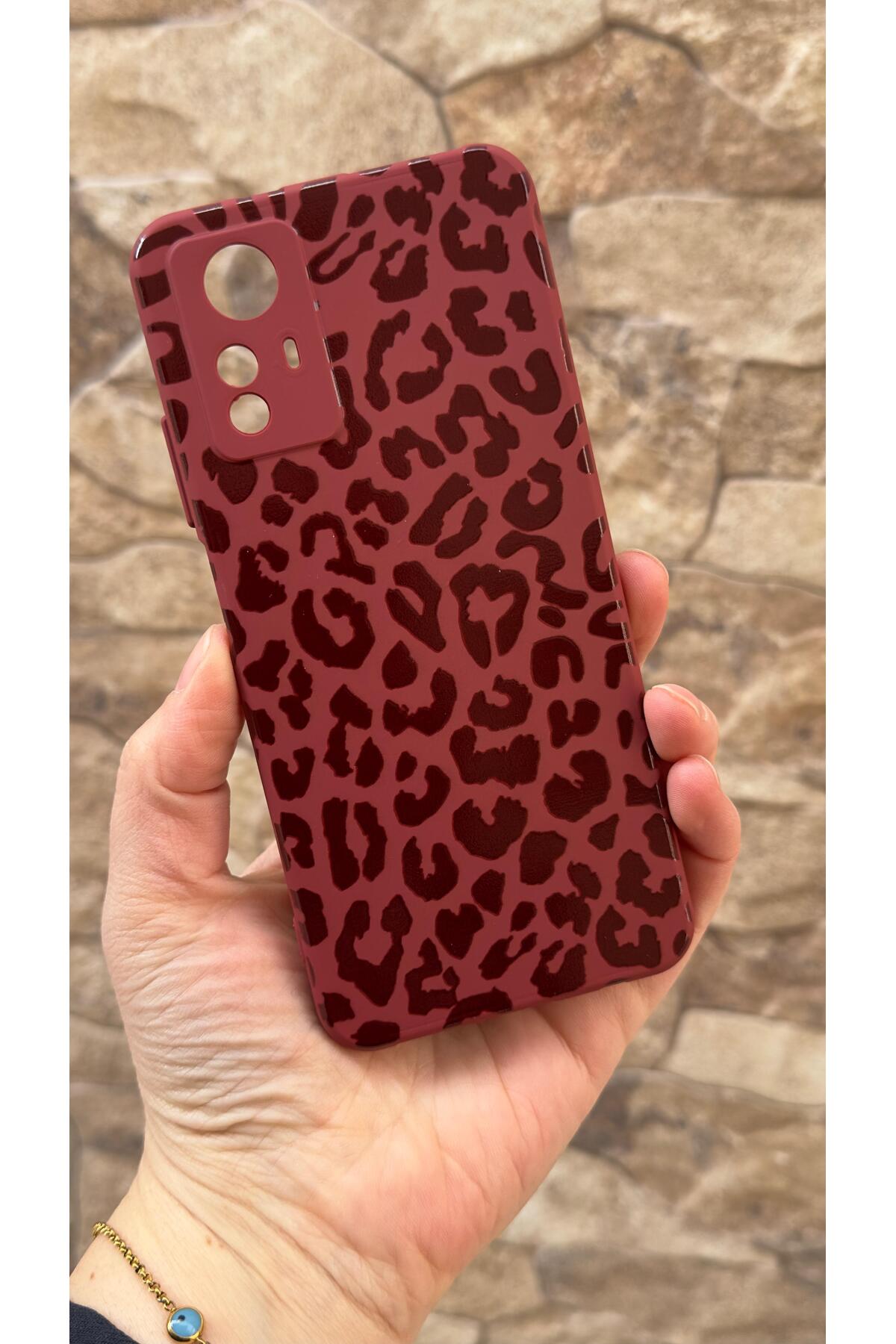 Redmi Note 12S Uyumlu Leopar Desenli Silikon Darbe Emici Klasik Korumalı Rubber Kılıf