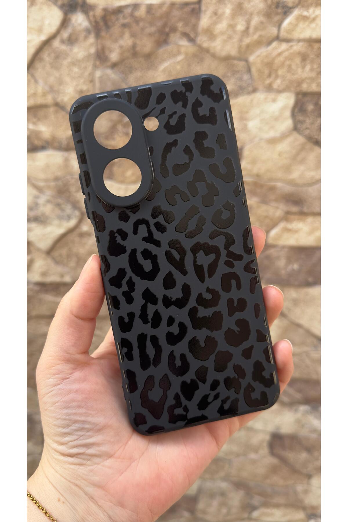 Redmi A5 Uyumlu Leopar Desenli Silikon Darbe Emici Klasik Korumalı Rubber Kılıf