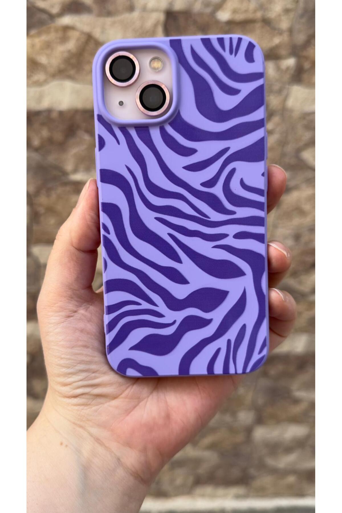 iPhone 13 Uyumlu Zebra Desenli Silikon Darbe Emici Klasik Korumalı Rubber Kılıf