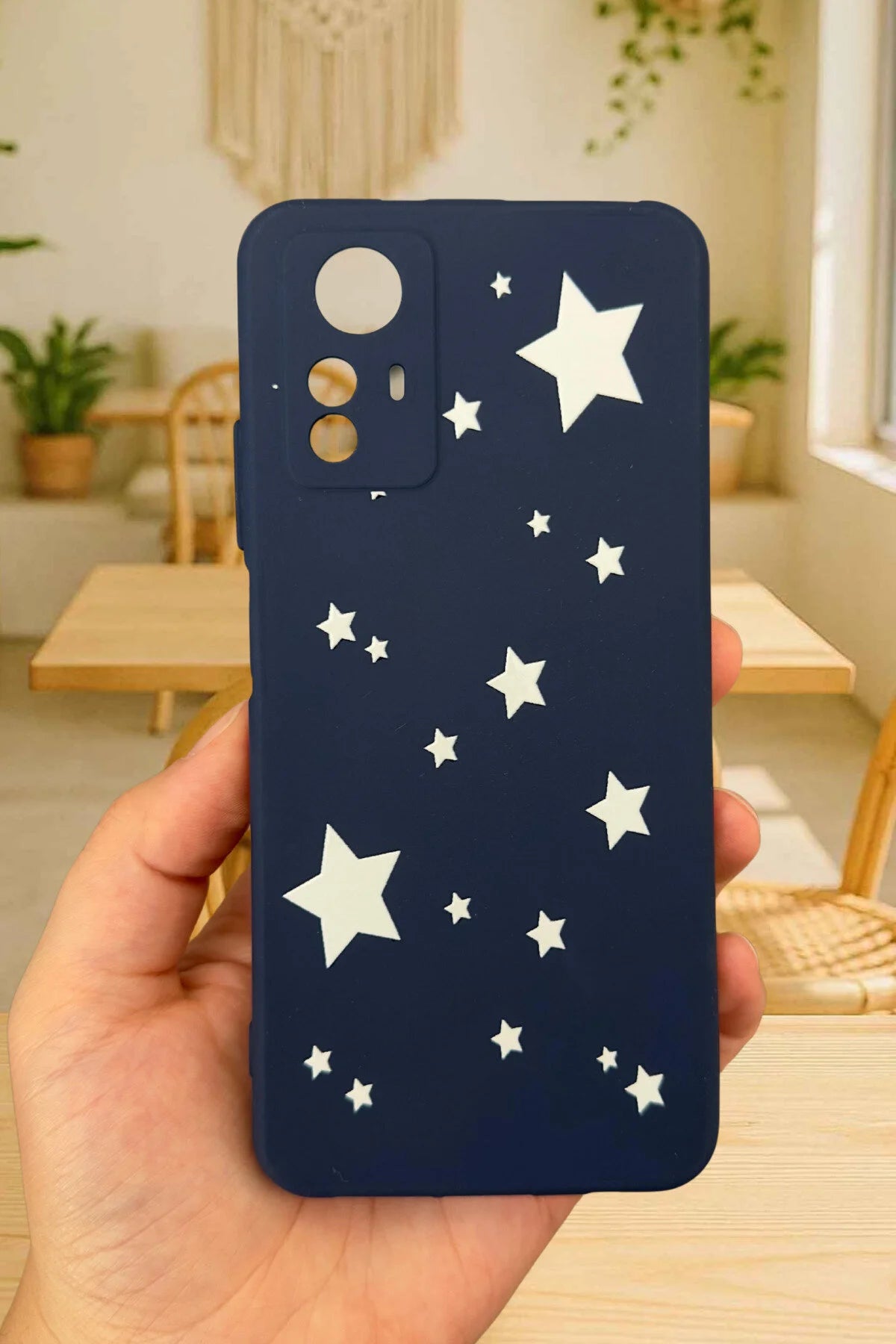 Xiaomi Redmi Note 12S - MİNİ YILDIZ DESENLİ Silikon Darbe Emici Klasik Korumalı Rubber Kılıf