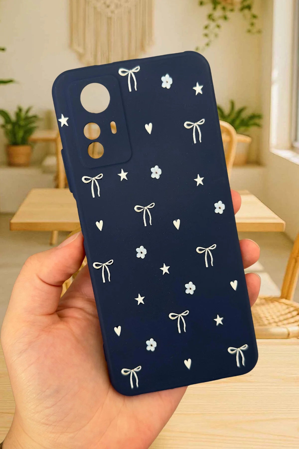 Xiaomi Redmi Note 12S- MİNİ FİYONK DESENLİ Silikon Darbe Emici Klasik Korumalı Rubber Kılıf