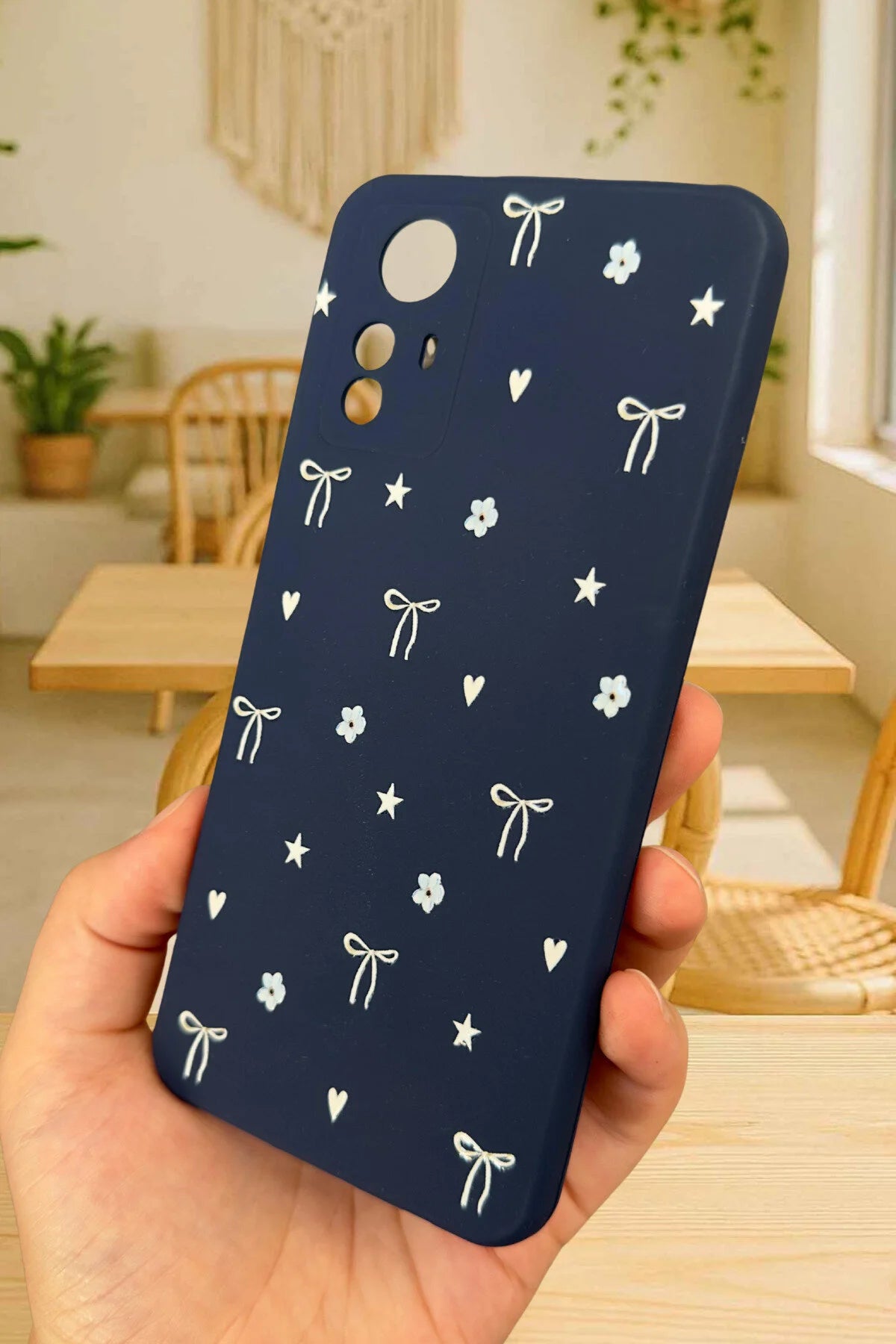 Xiaomi Redmi Note 12S- MİNİ FİYONK DESENLİ Silikon Darbe Emici Klasik Korumalı Rubber Kılıf