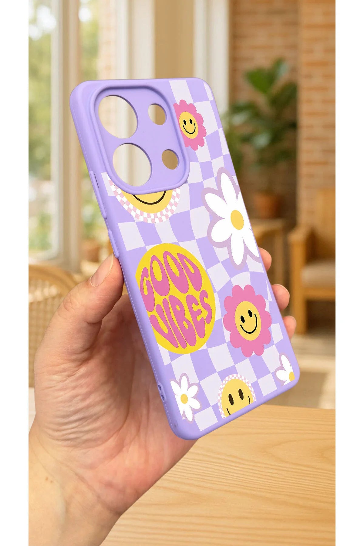 Xiaomi Redmi Note 13 Pro 4G GOOD VİBES Silikon Darbe Emici Klasik Korumalı Rubber Kılıf