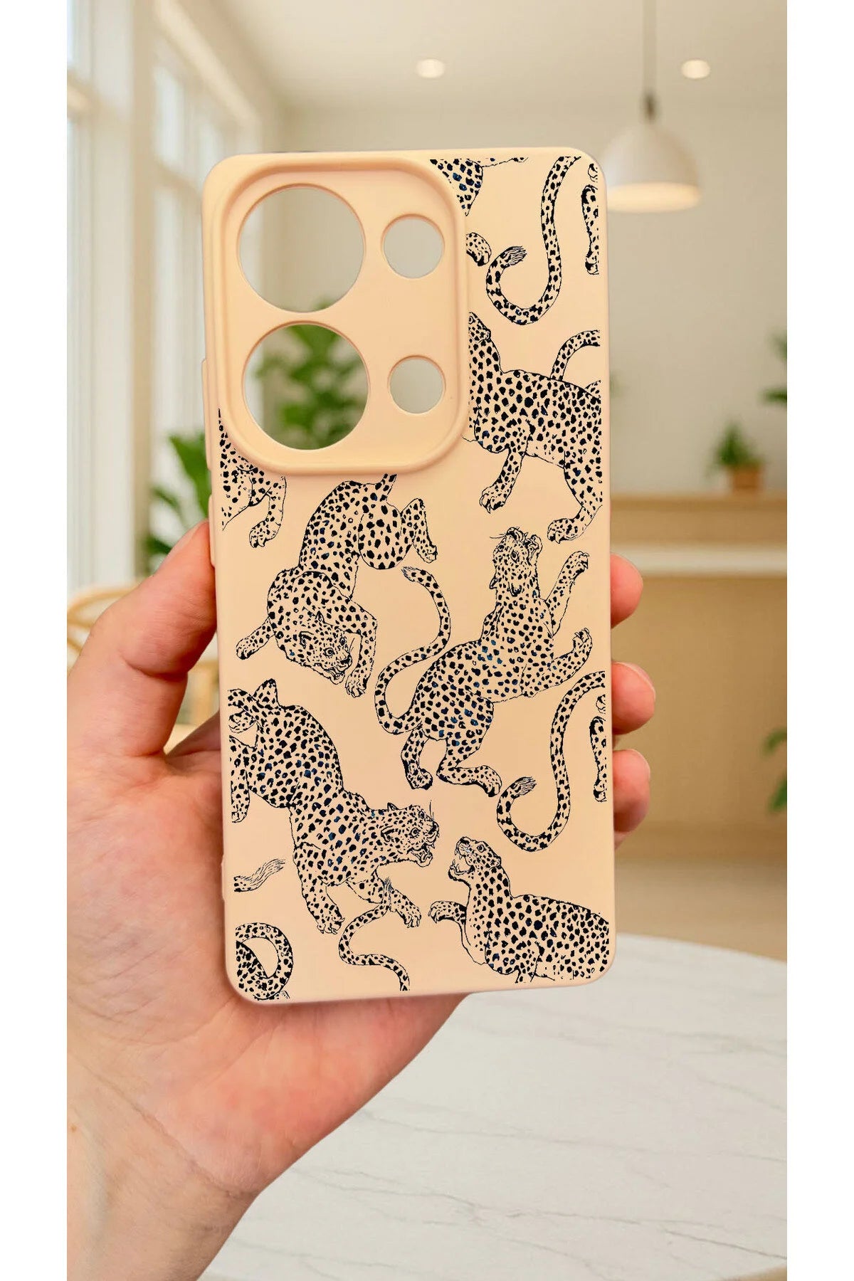 Xiaomi Redmi Note 13 Pro 4G LEOPAR DESENLİ Silikon Darbe Emici Klasik Korumalı Rubber Kılıf