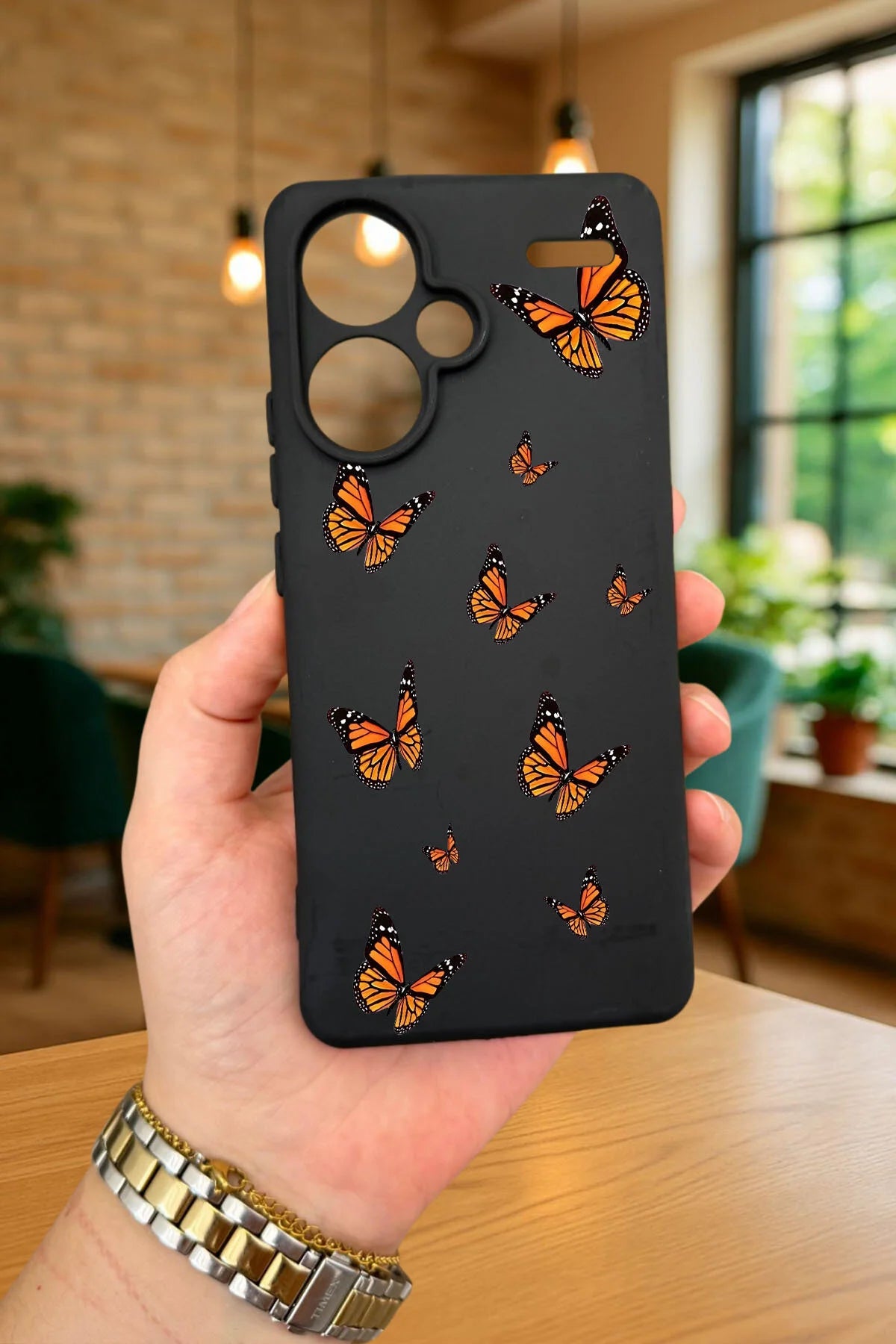 Xiaomi Redmi Note 13 Pro Plus KELEBEK DESENLİ Silikon Darbe Emici Klasik Korumalı Rubber Kılıf