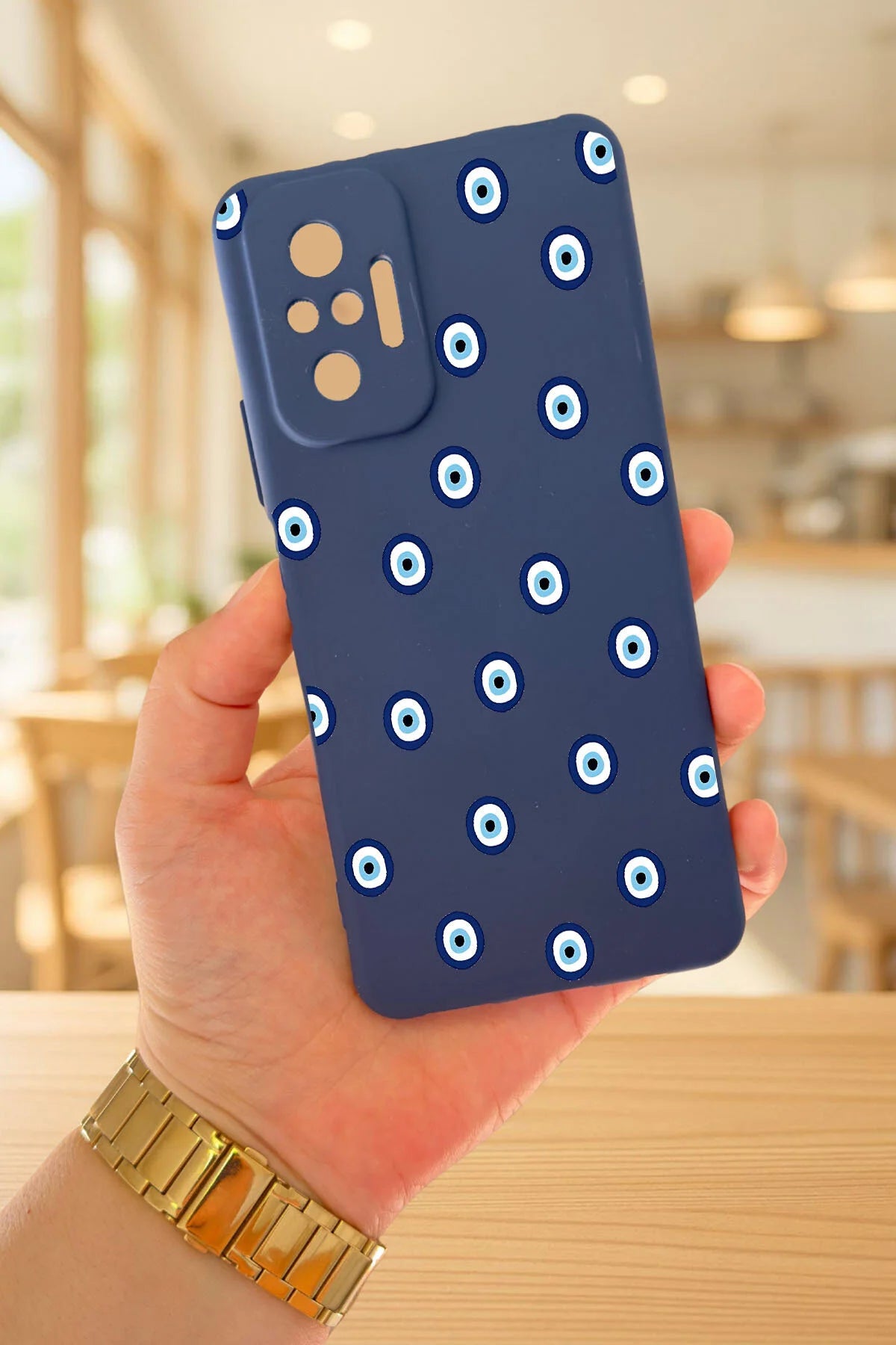 Xiaomi Redmi Note 1O Pro NAZAR BONCUK DESENLİ Silikon Darbe Emici Klasik Korumalı Rubber Kılıf