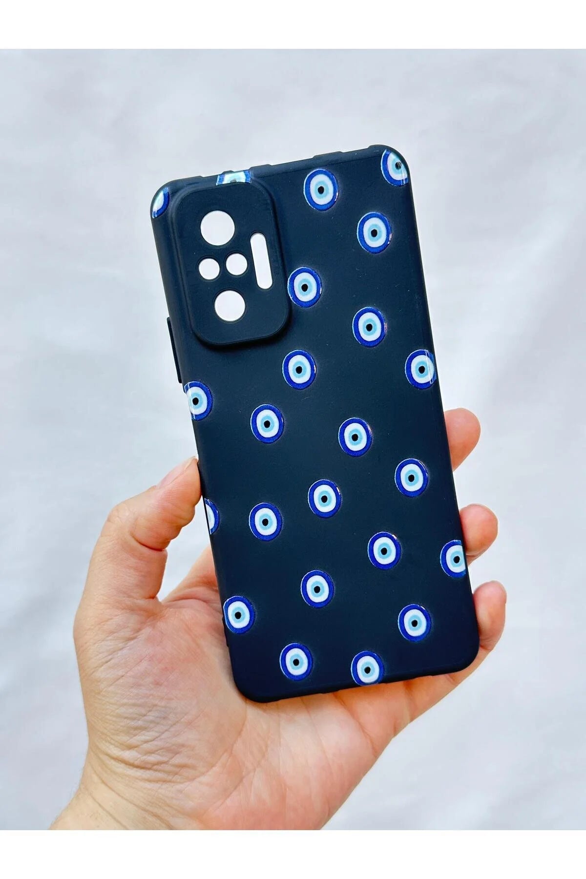 Xiaomi Redmi Note 1O Pro NAZAR BONCUK DESENLİ Silikon Darbe Emici Klasik Korumalı Rubber Kılıf