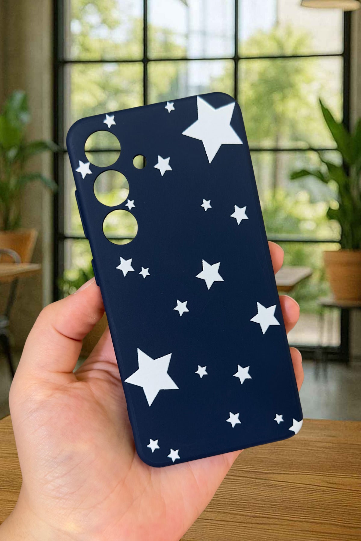 Samsung Galaxy S24-MİNİ YILDIZ DESENLİ Silikon Darbe Emici Klasik Korumalı Rubber Kılıf