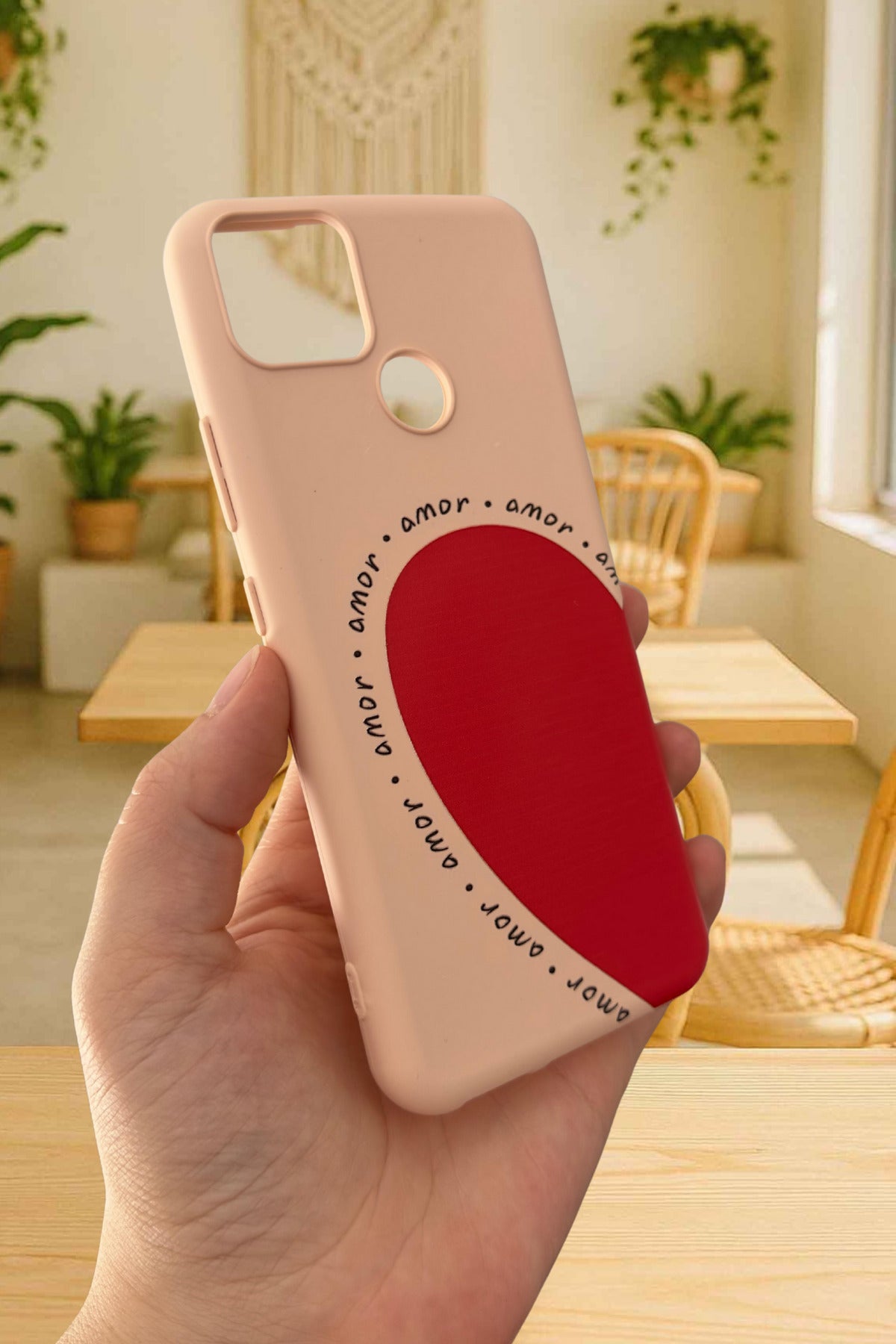 Realme C25 Uyumlu Kılıf AMOR KALP Silikon Darbe Emici Klasik Korumalı Rubber Kapak