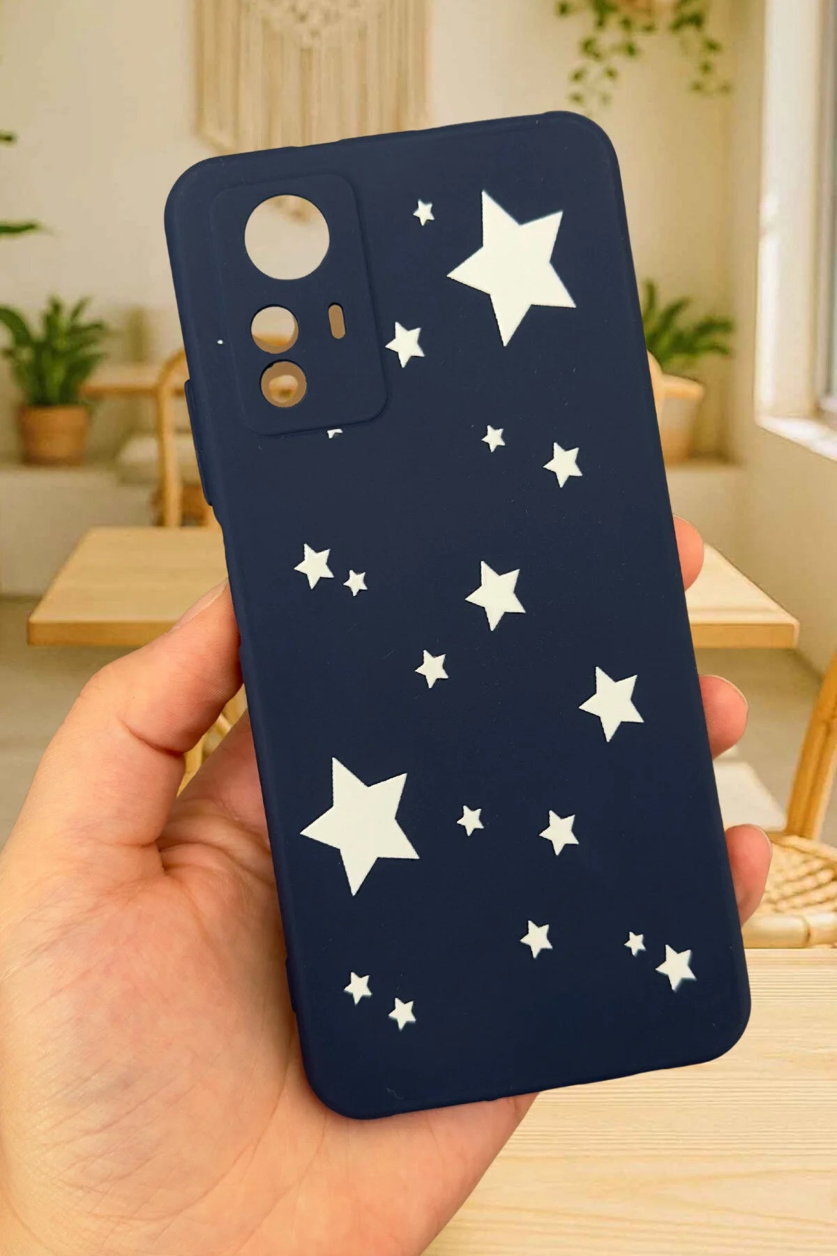 Xiaomi Redmi Note 12S - MİNİ YILDIZ DESENLİ Silikon Darbe Emici Klasik Korumalı Rubber Kılıf