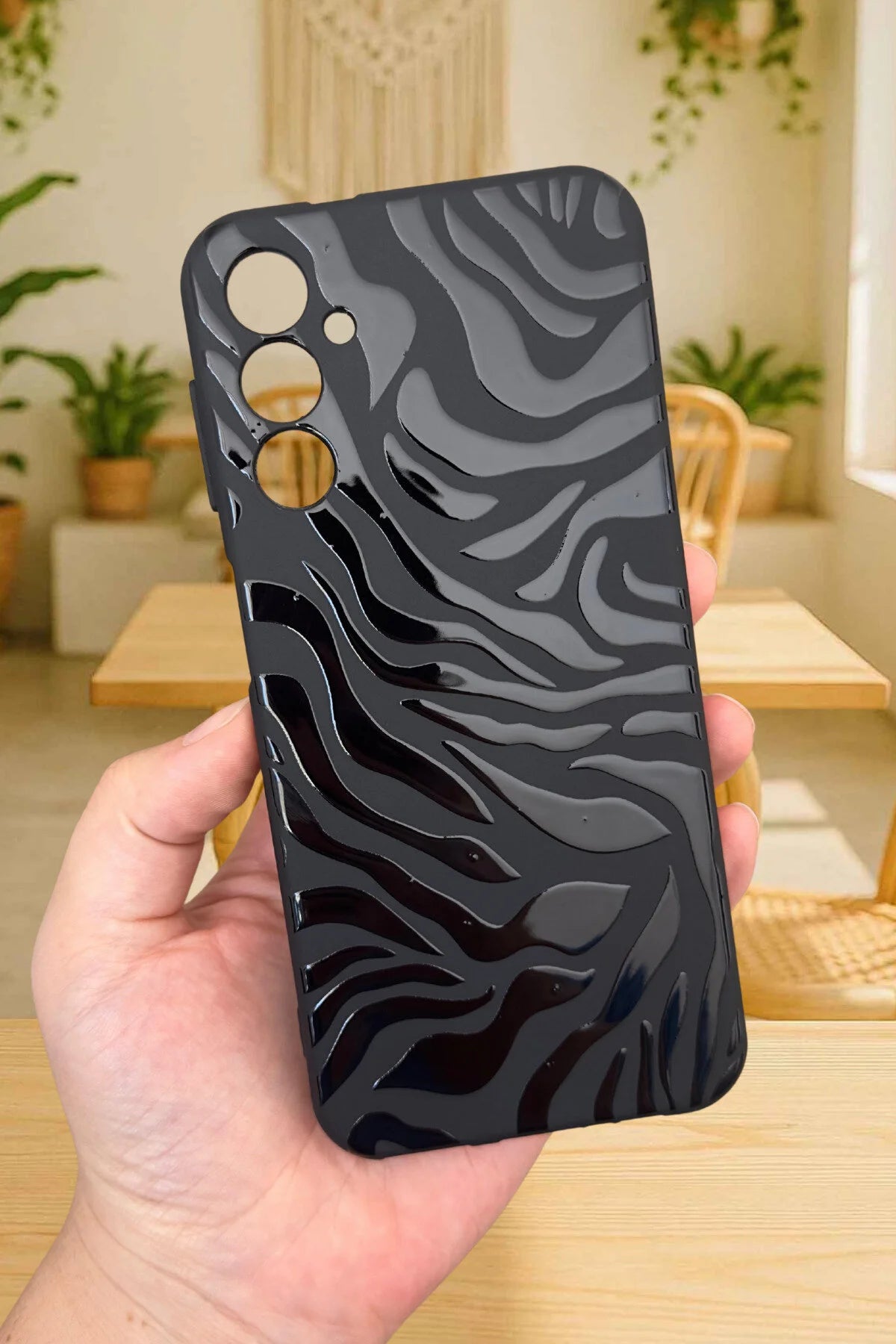 Samsung Galaxy A14 Uyumlu Zebra Desenli Silikon Darbe Emici Klasik Korumalı Rubber Kılıf