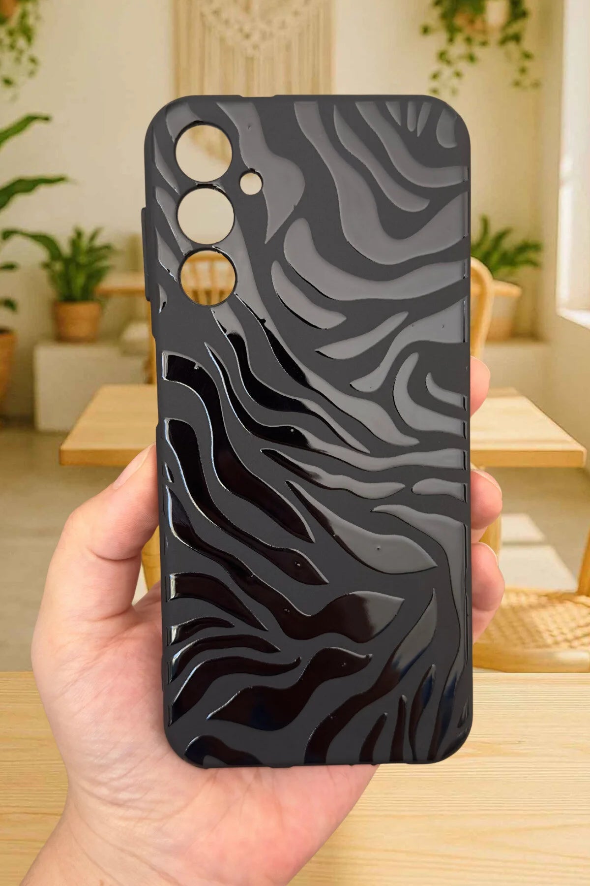 Samsung Galaxy A14 Uyumlu Zebra Desenli Silikon Darbe Emici Klasik Korumalı Rubber Kılıf